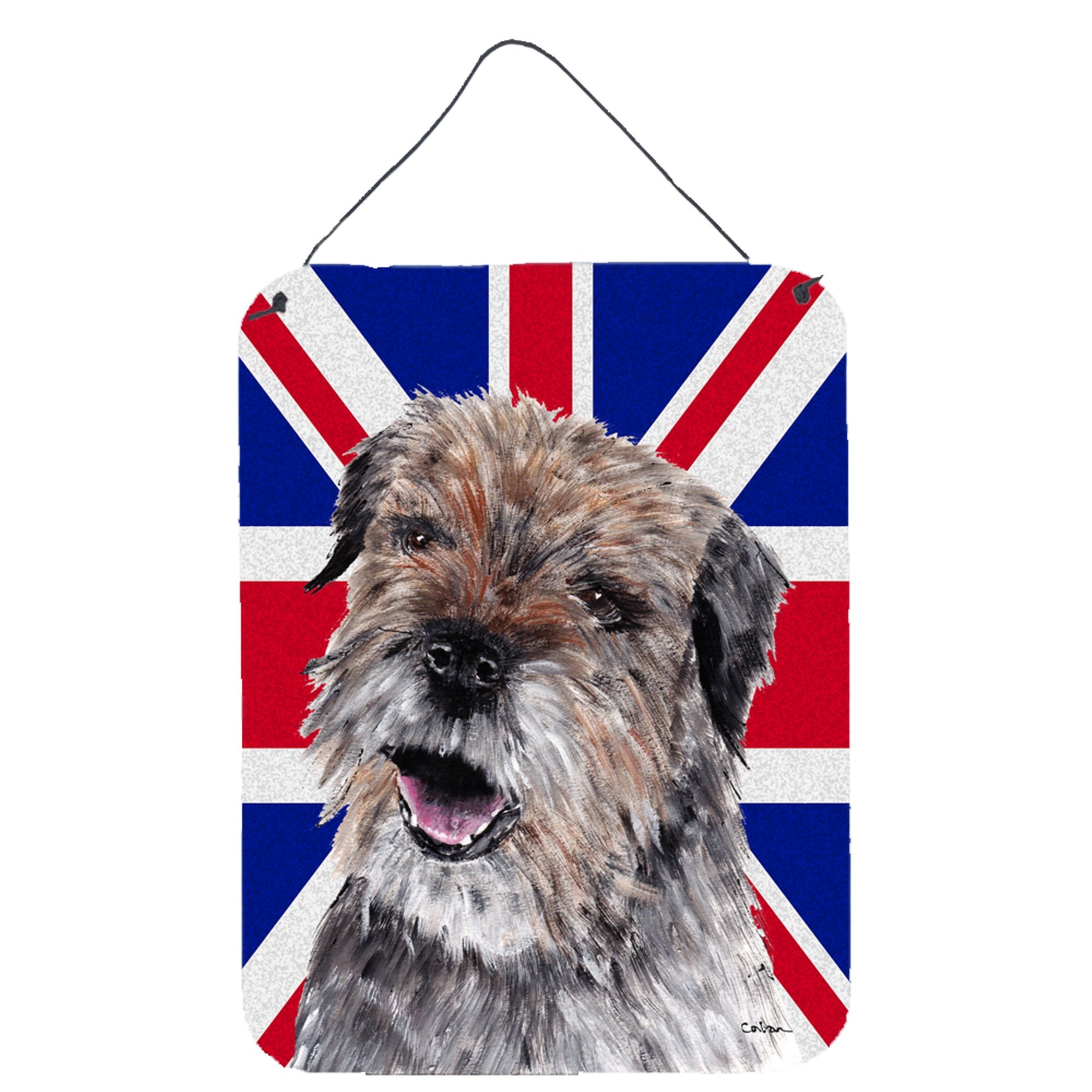 'Caroline'S Treasures Border Terrier With Engish Union Jack British Flag Wall Or Door Hanging Prints, 16'''' X 12''''''