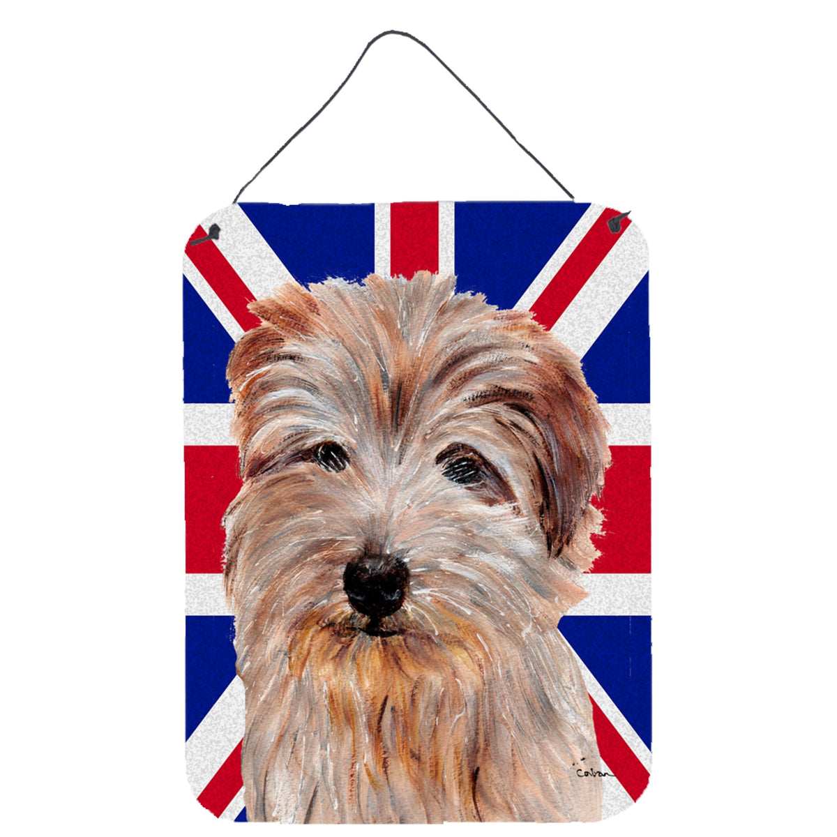 'Caroline'S Treasures Norfolk Terrier With English Union Jack British Flag Wall Or Door Hanging Prints, 16'''' X 12''''''