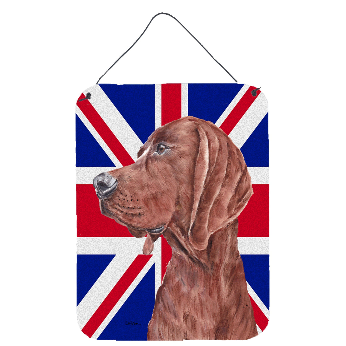'Caroline'S Treasures Redbone Coonhound With English Union Jack British Flag Wall Or Door Hanging Prints, 16'''' X 12''''''