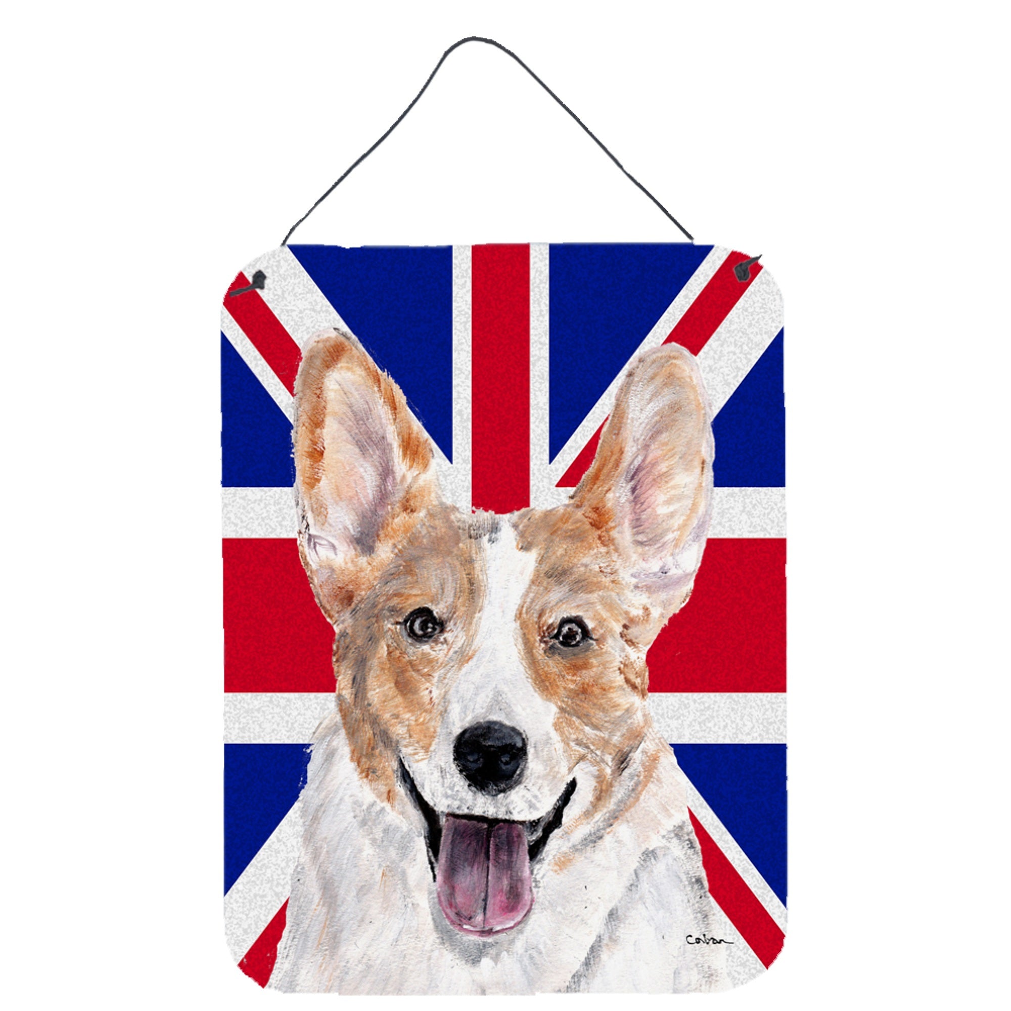 'Caroline'S Treasures Cardigan Corgi With English Union Jack British Flag Wall Or Door Hanging Prints, 16'''' X 12''''''