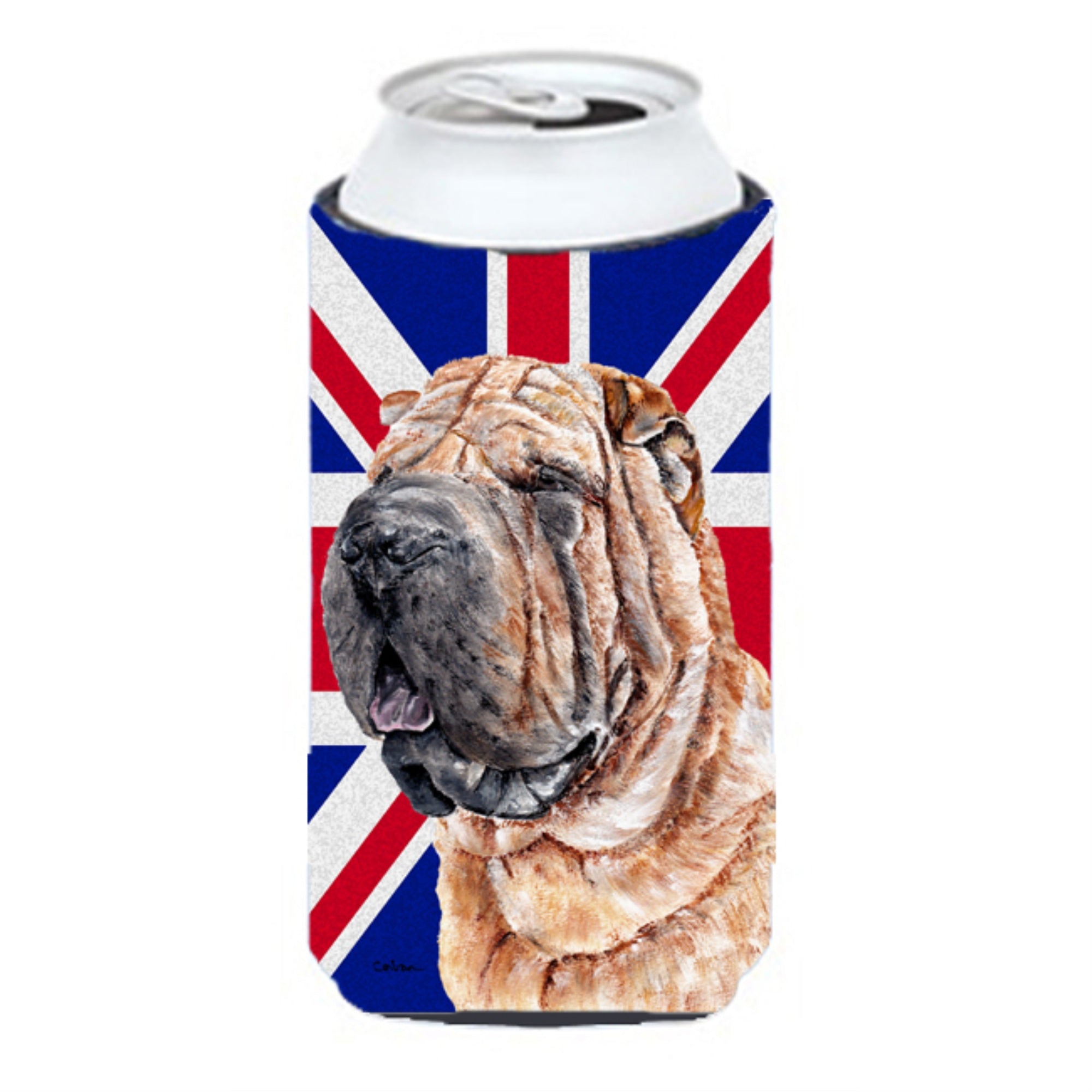 Shar Pei With English Union Jack British Flag Tall Boy Beverage Insulator Hugger Sc9892Tbc