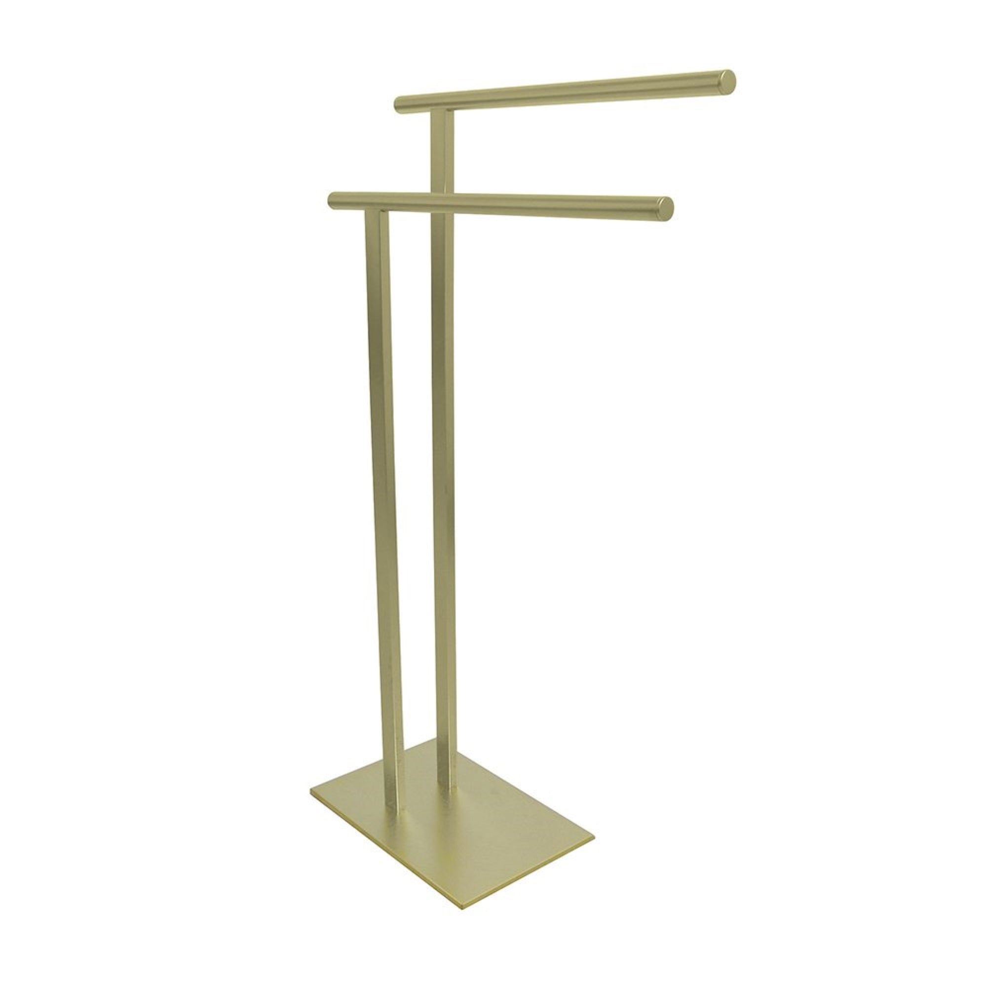 Kingston Brass Scc6037 Freestanding Double Towel Rack, Brushed Brass