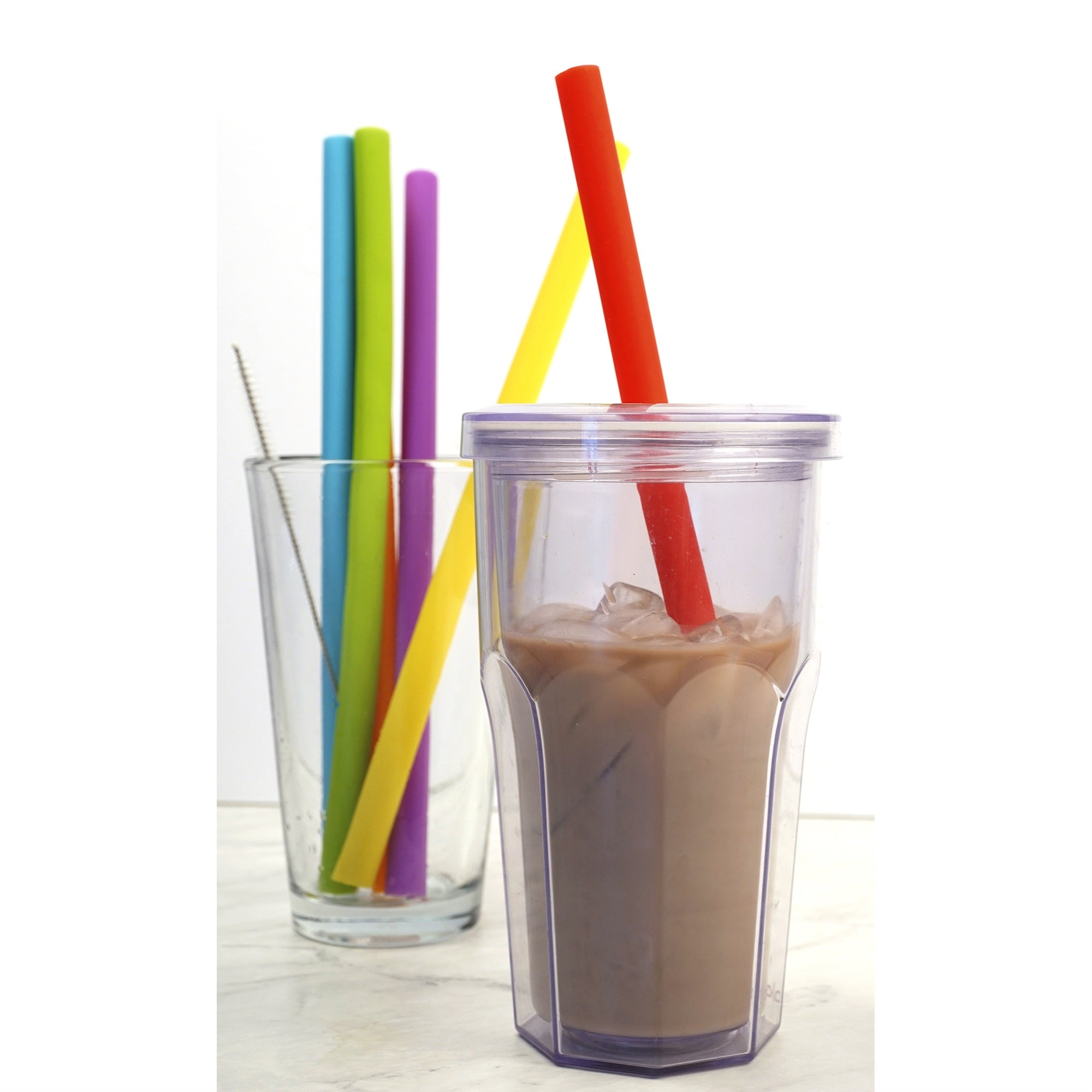 RSVP 10in Silicone Smoothie Straw Set Of 6