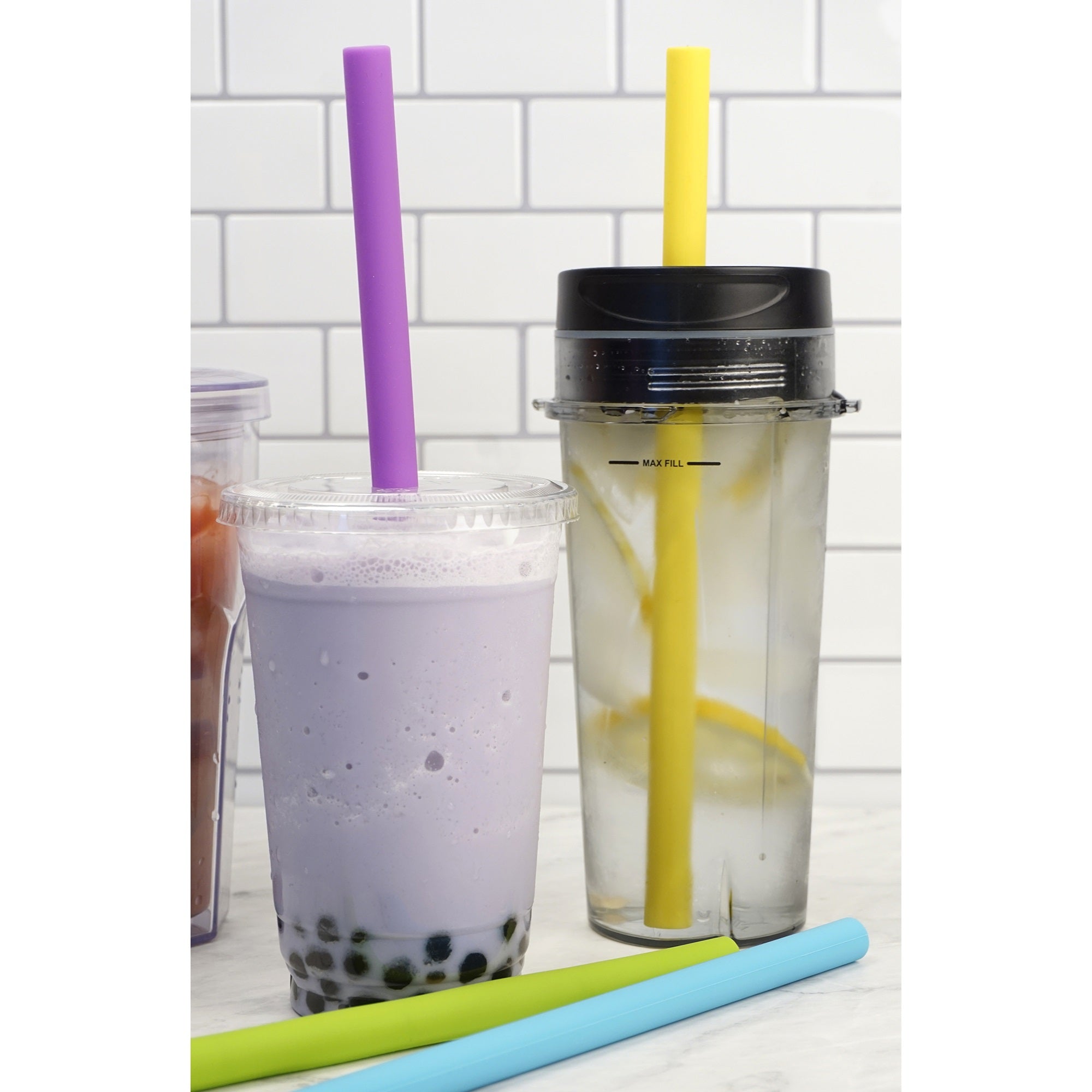 RSVP 10in Silicone Smoothie Straw Set Of 6