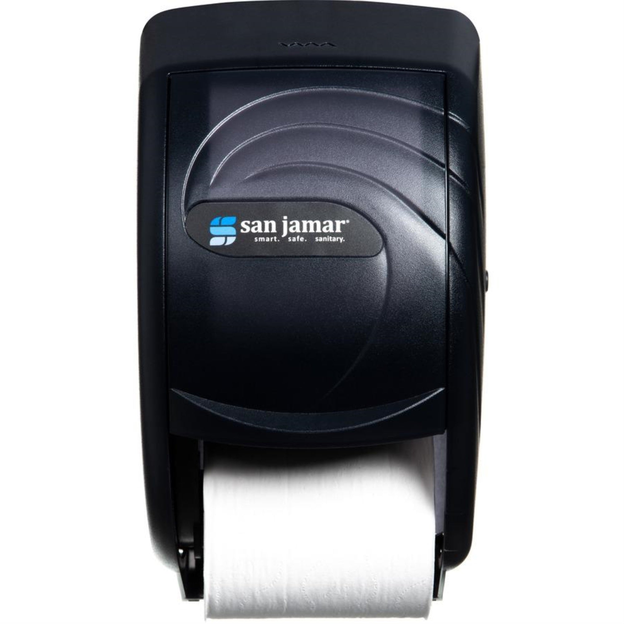 San Jamar Duett Standard Bath Tissue Dispenser - Roll Dispenser - 2 X Roll - 12.8 Height X 7.5 Width X 7 Depth - Plastic - Black