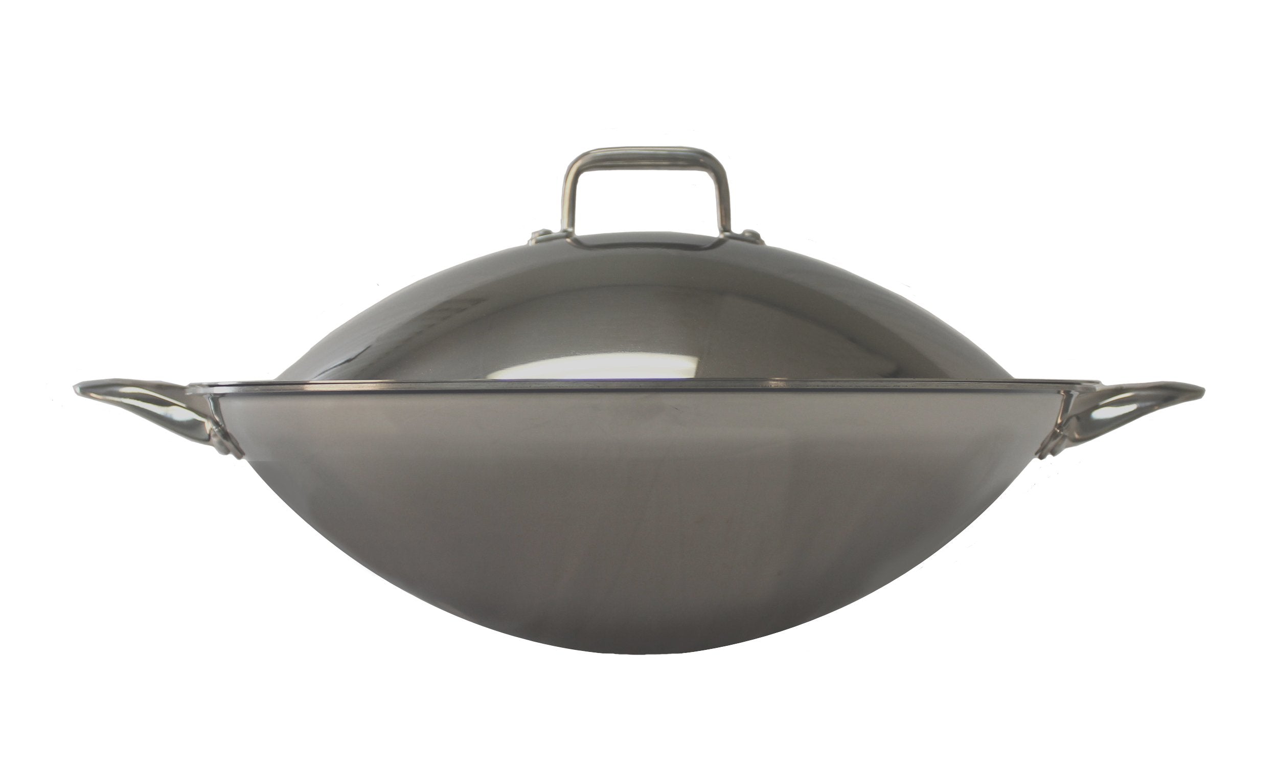 16.5'' Stainless Steel Wok With Lid, 2 Ears (Induction Ready)