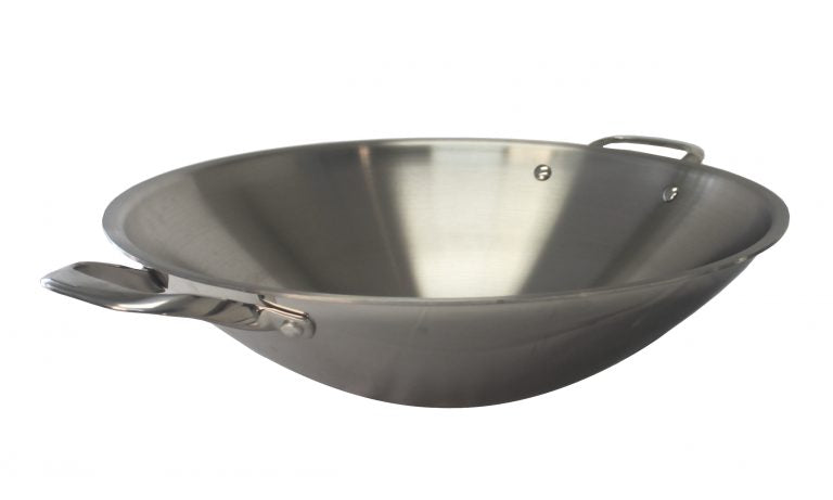 16.5'' Stainless Steel Wok with Lid  2 ears (Induction Ready)