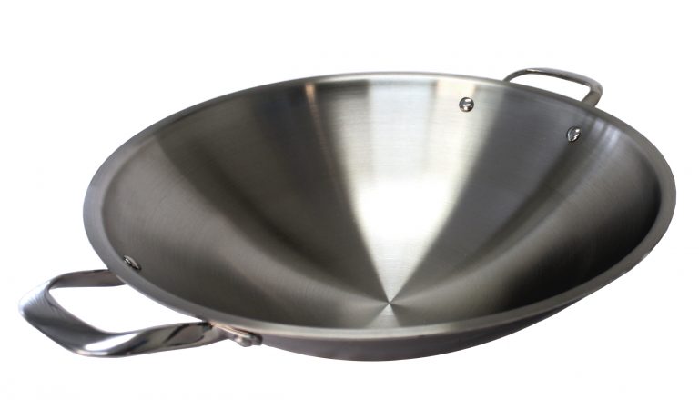 16.5'' Stainless Steel Wok with Lid  2 ears (Induction Ready)
