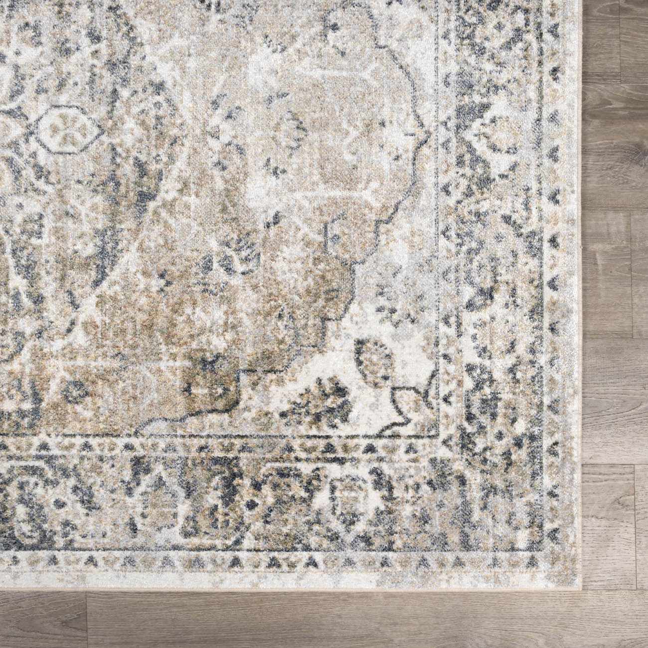 Rudo Beige Flat Pile Washable Rug