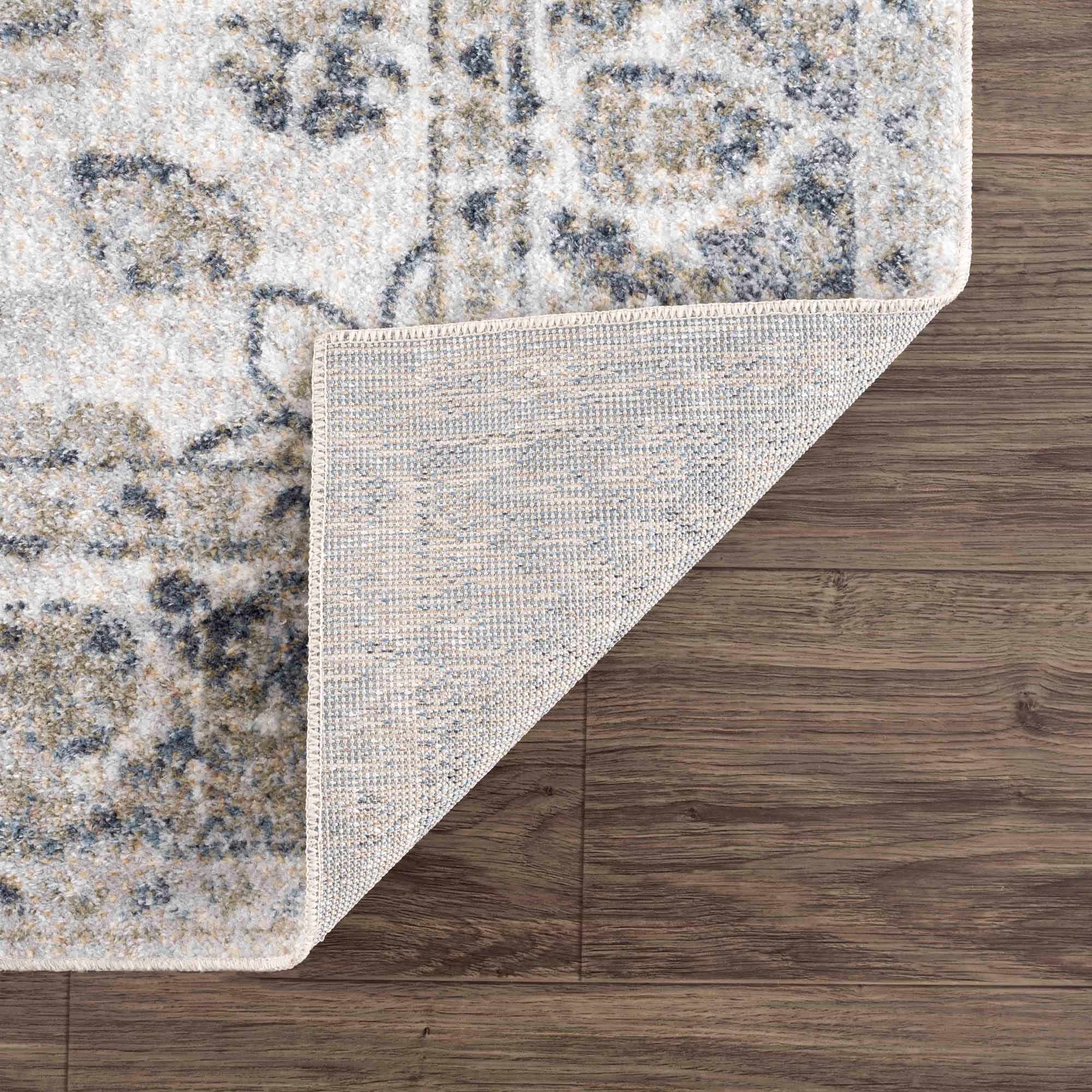 Rudo Blue Washable 7ft Runner Rug