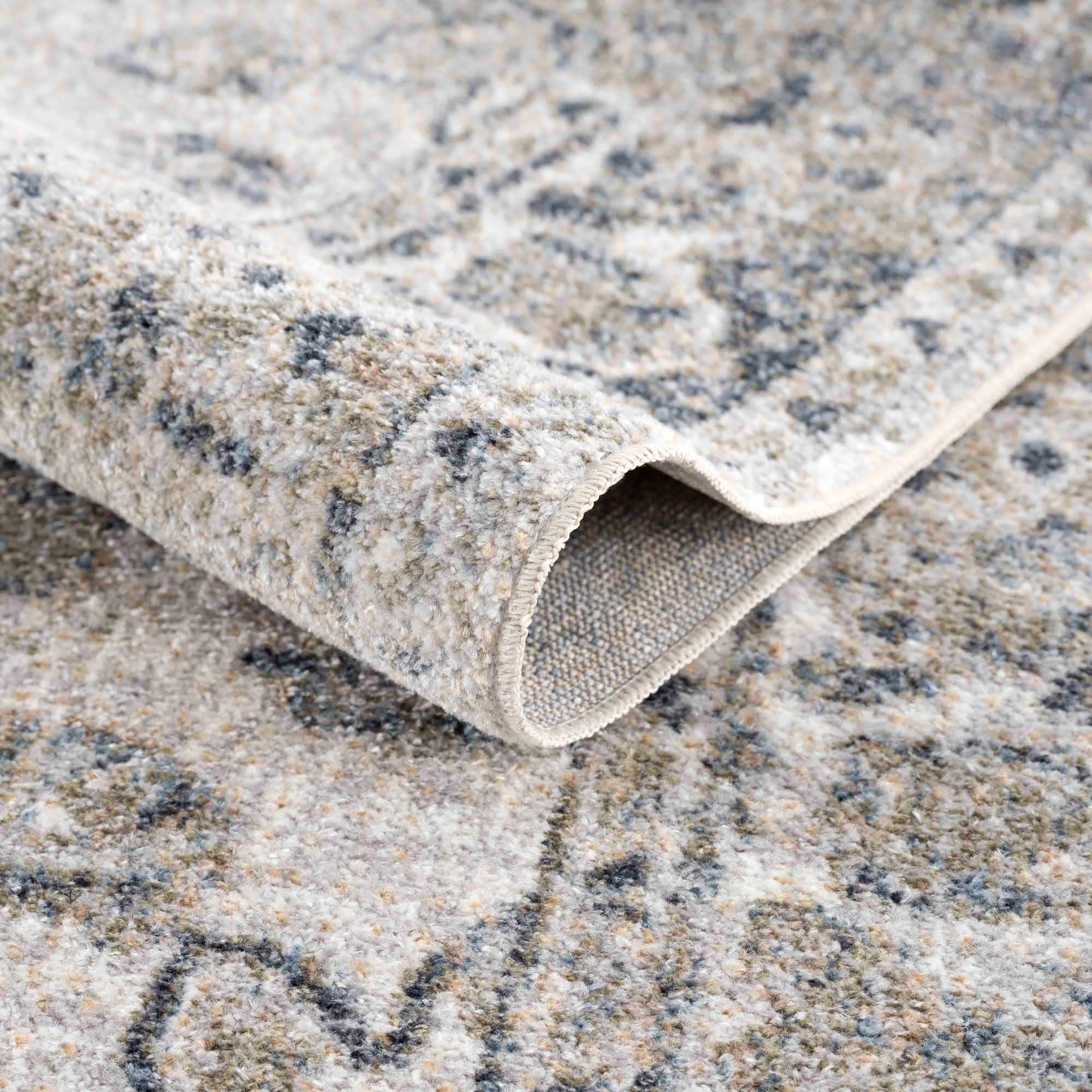 Rudo Blue Washable 7ft Runner Rug