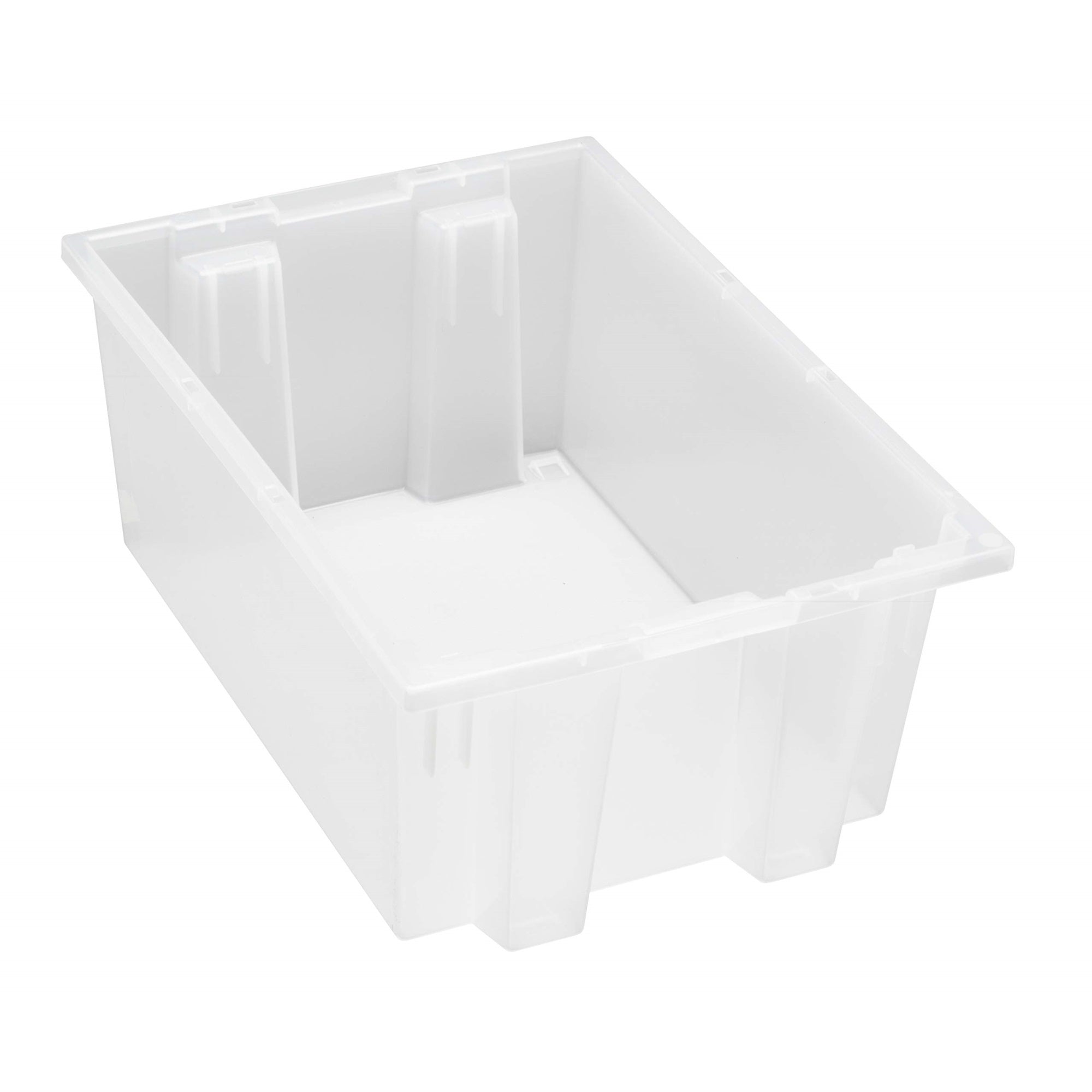 Stack And Nest Tote, 19-1/2W X 13-1/2D X 8H, Heavy Duty, 0.80 Cu. Ft. Capacity, Clear Polypropylene, Made In Usa (Priced Per Eac