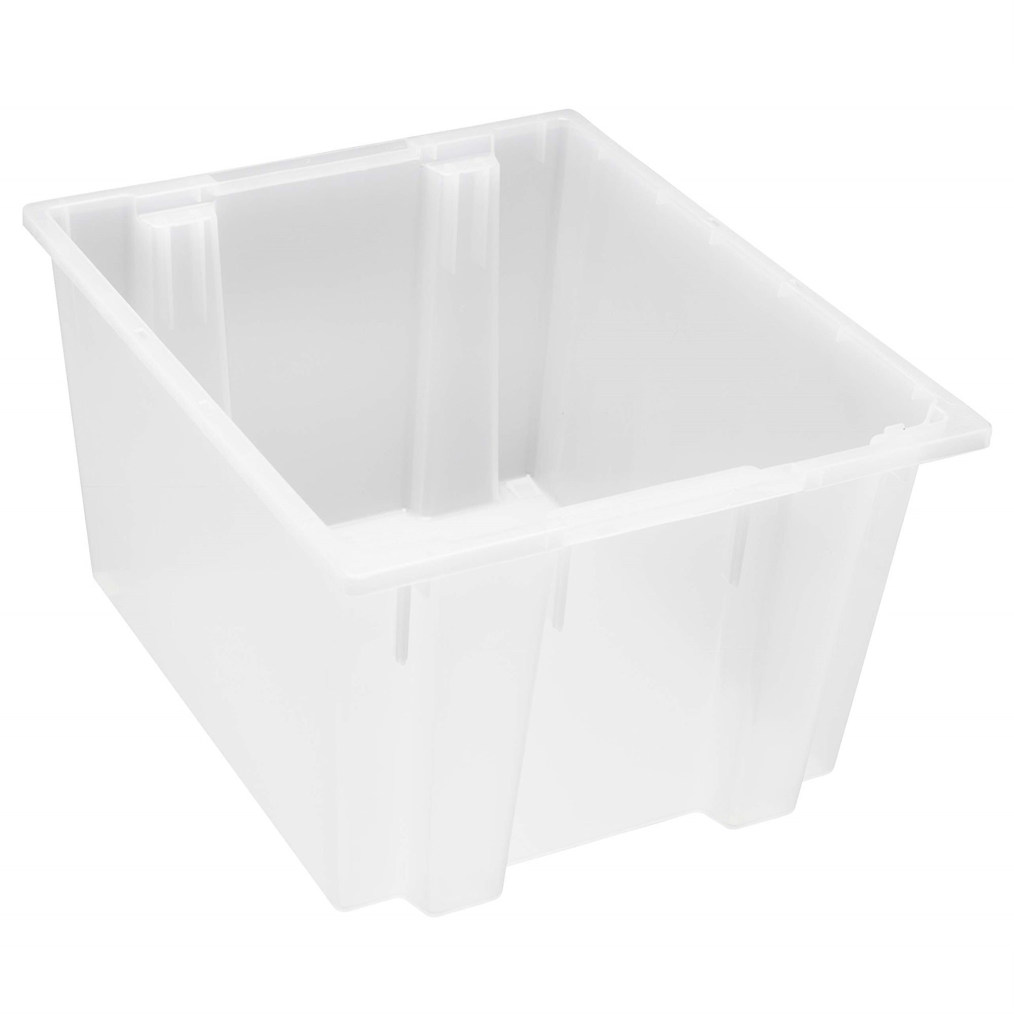 Stack And Nest Tote, 23-1/2W X 19-1/2D X 13H, Heavy Duty, 2.60 Cu. Ft. Capacity, Clear Polypropylene, Made In Usa (Priced Per Ea