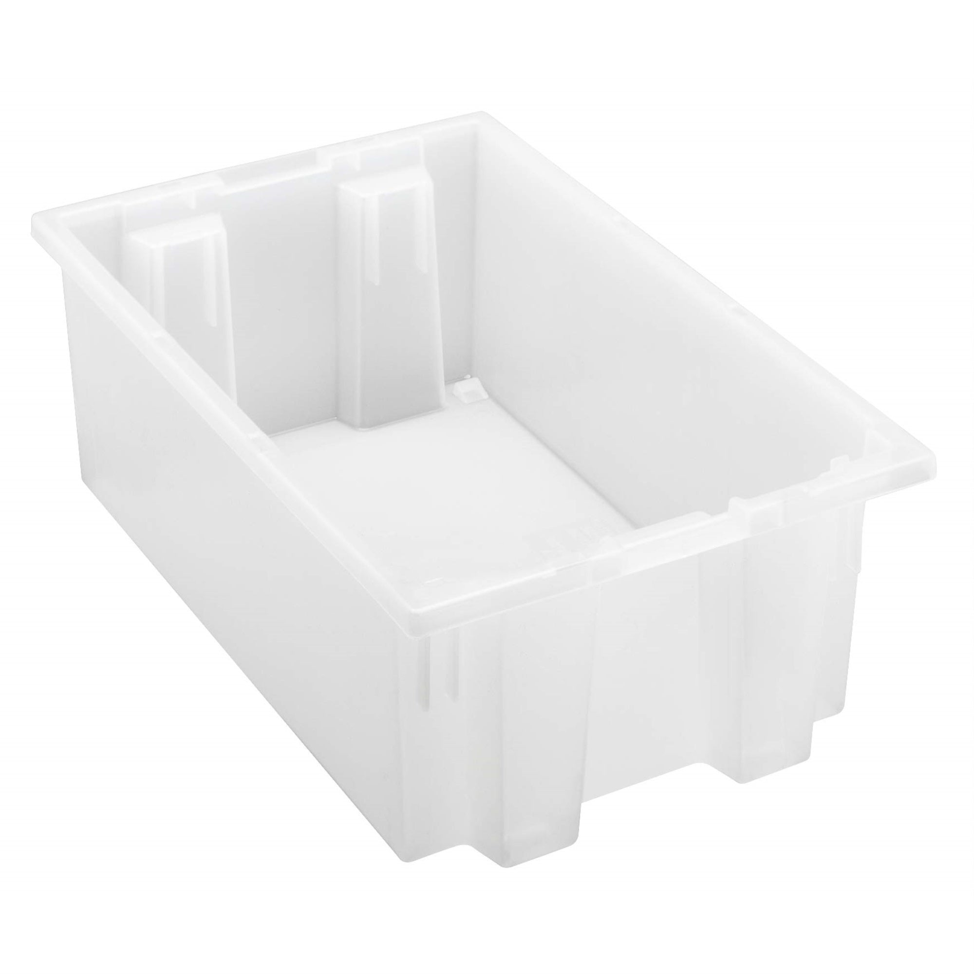Stack And Nest Tote, 23-1/2W X 15-1/2D X 12H, Heavy Duty, 1.70 Cu. Ft. Capacity, Clear Polypropylene, Made In Usa (Priced Per Ea