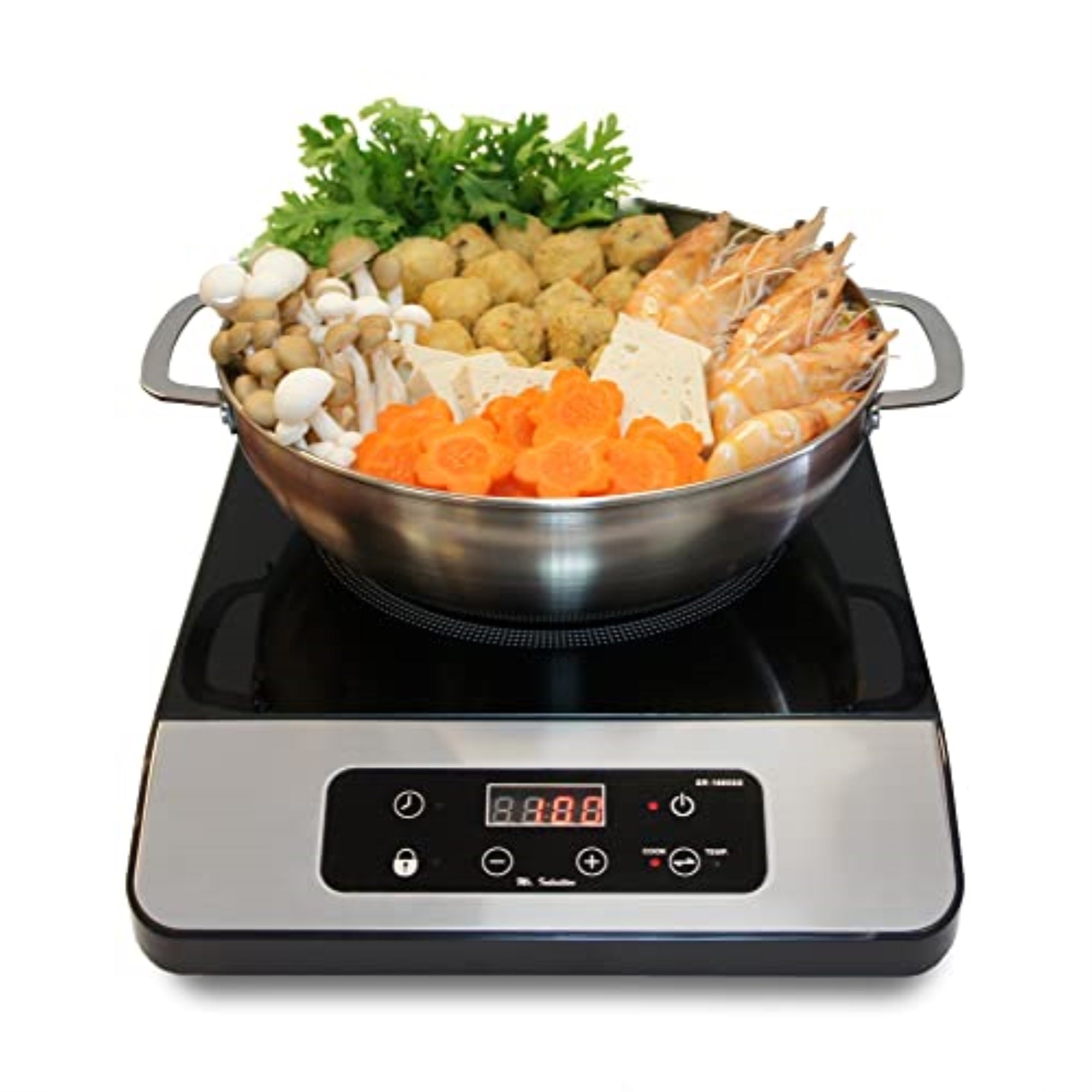 1650W Induction With Stainless Steel Panel + Pot Combo