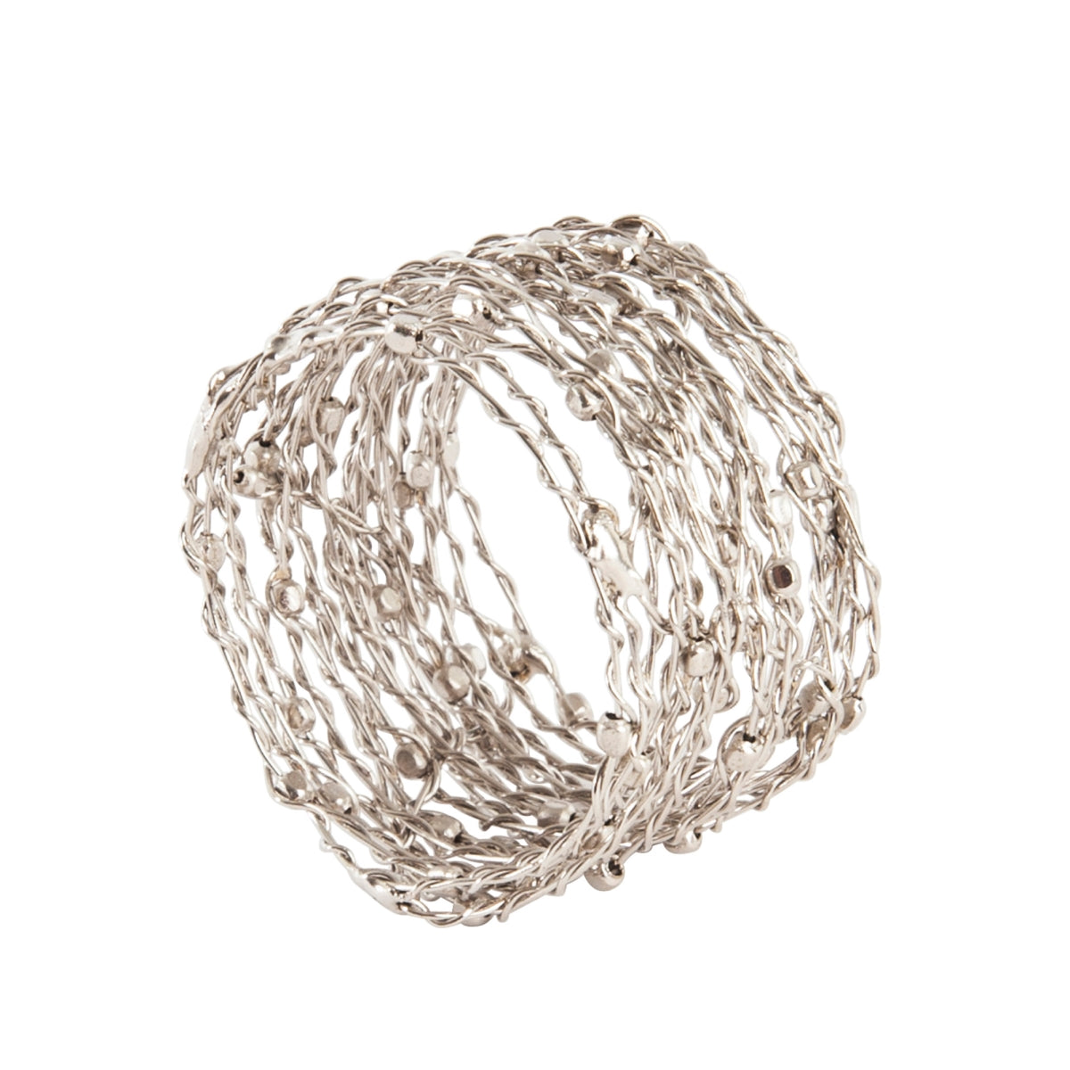 SARO NR030.S Metal Design Napkin Ring  Silver - Set of 4