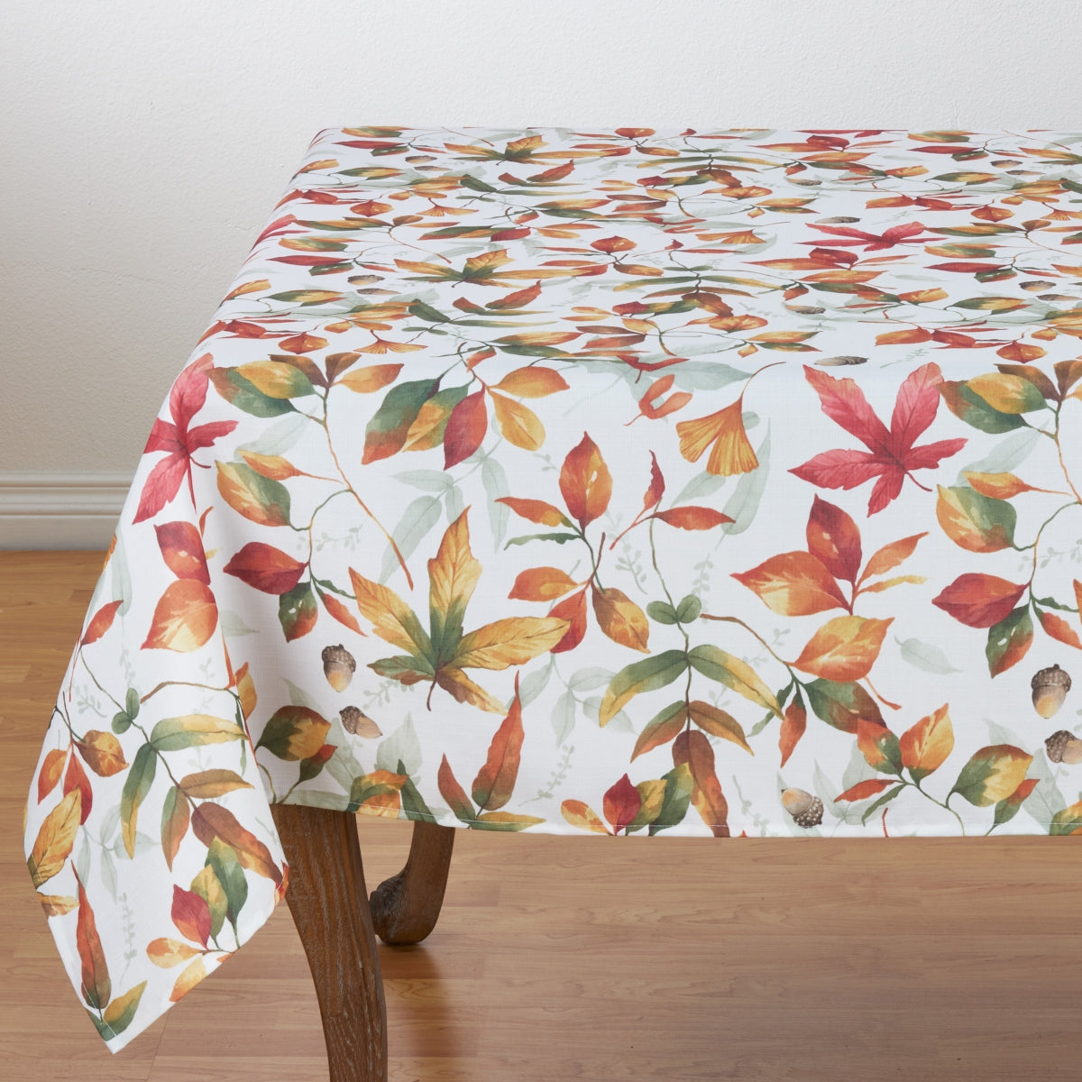 SARO 5050.M70S 70 in. Square Fall Leaves Design Tablecloth with Rich Pattern - Multi Color