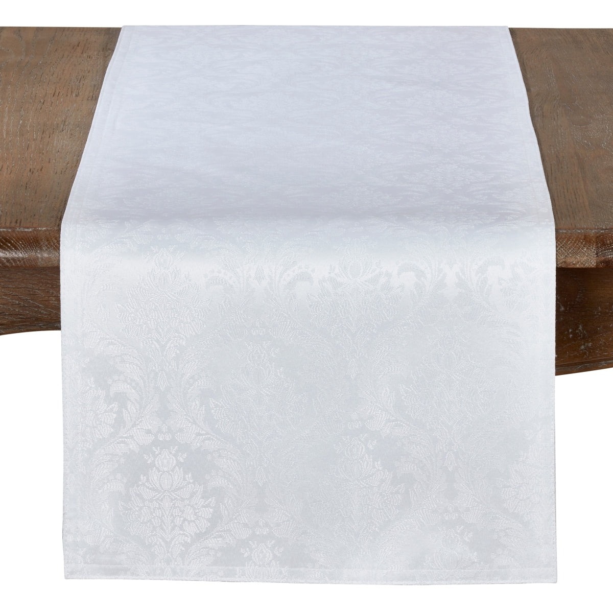 SARO 6115.W1690B Table Runner with Damask Design