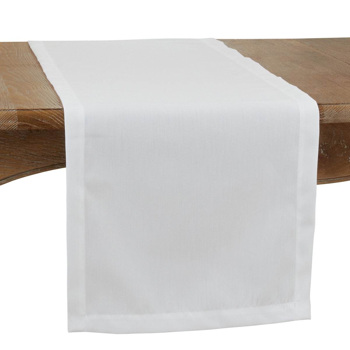 Saro 321.W1672B 16 x 72 in. Casual Design Everyday Oblong Table Runner  White