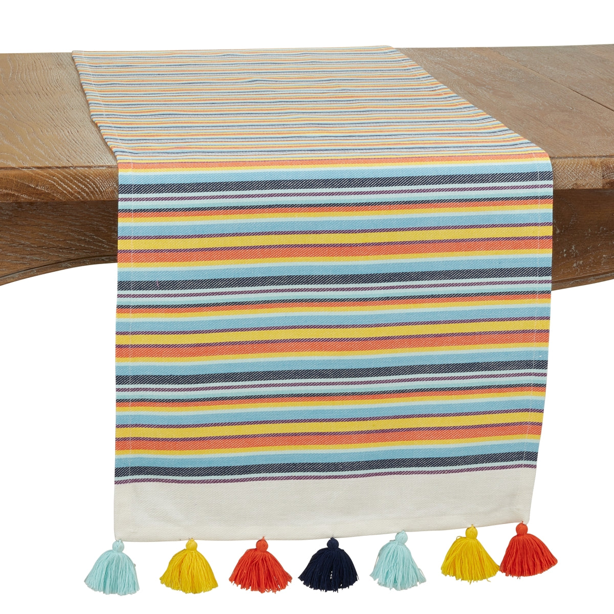 Saro 375.M1672B 16 x 72 in. Kantha Stitch Oblong Table Runner  Multi Color