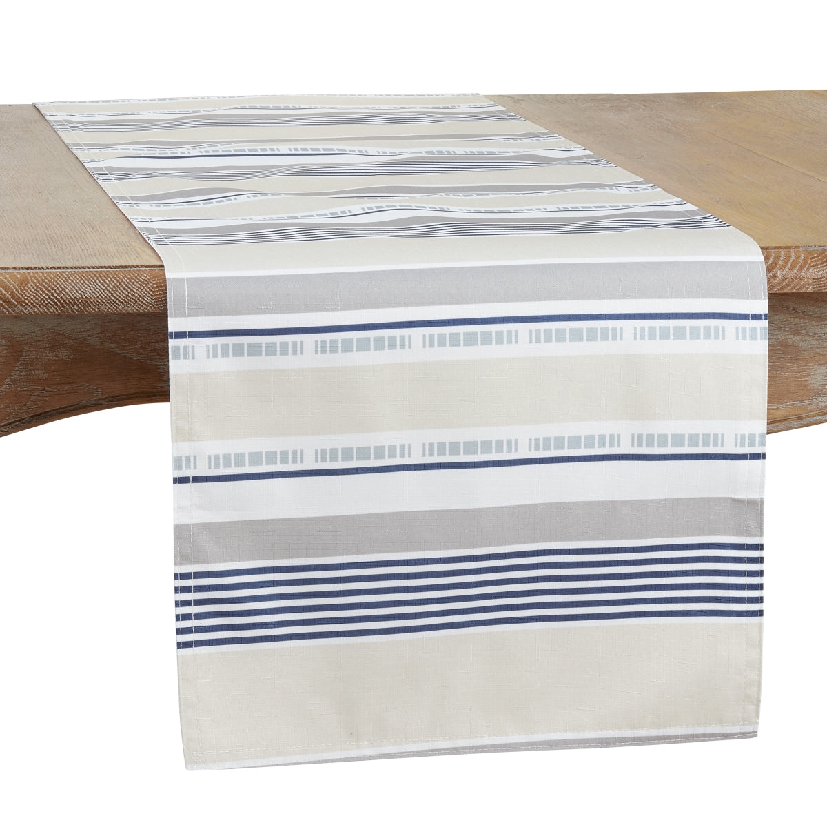 Saro Lifestyle 6496.KH1654B 16 x 54 in. Striped Oblong Table Runner  Khaki