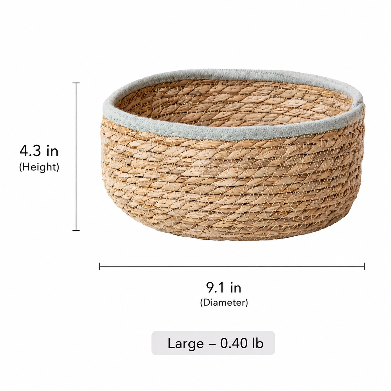 Blue-Trim Seagrass Storage Basket