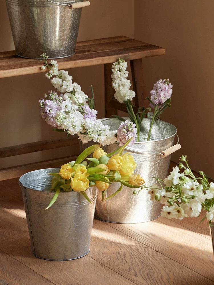 Galvanized Bucket Planter