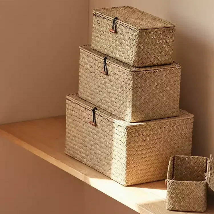 Woven Lidded Storage Box