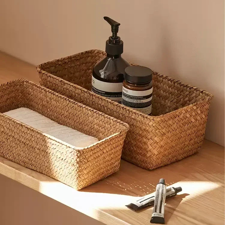 Rectangular Seagrass Organizer Basket