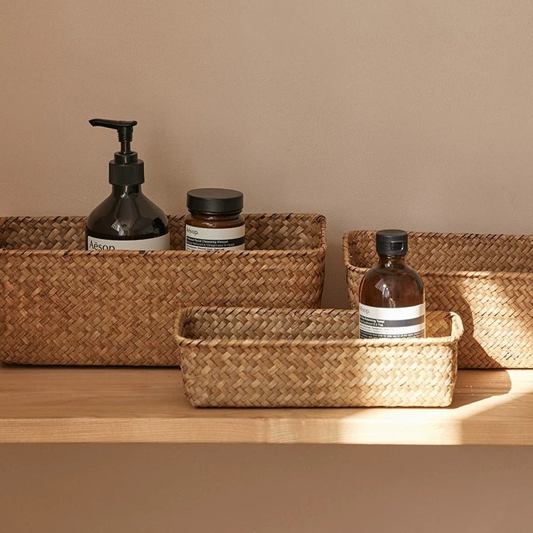 Rectangular Seagrass Organizer Basket