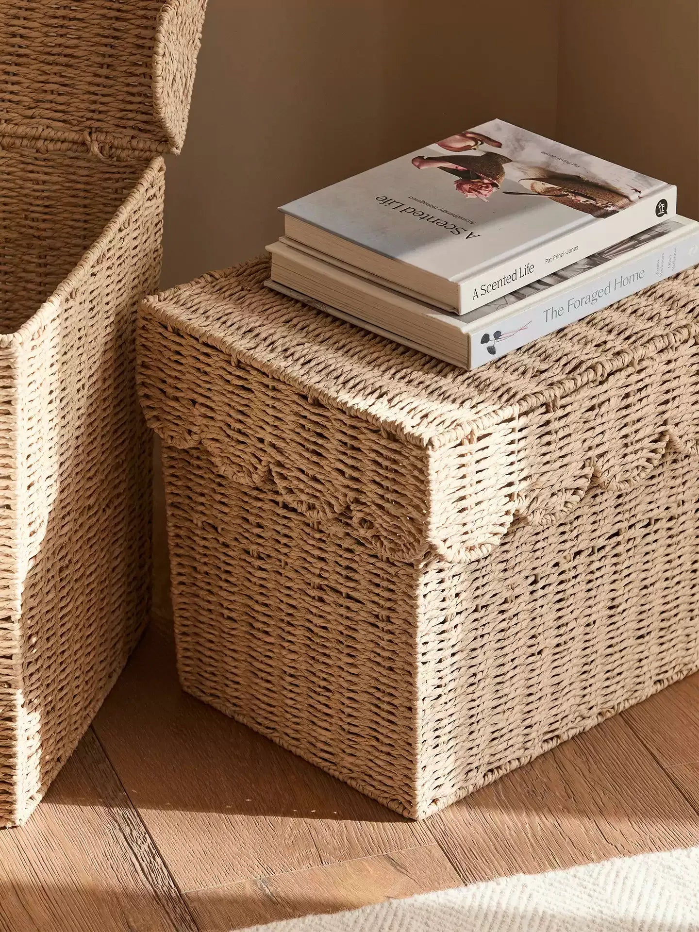 Scalloped Lidded Storage Basket