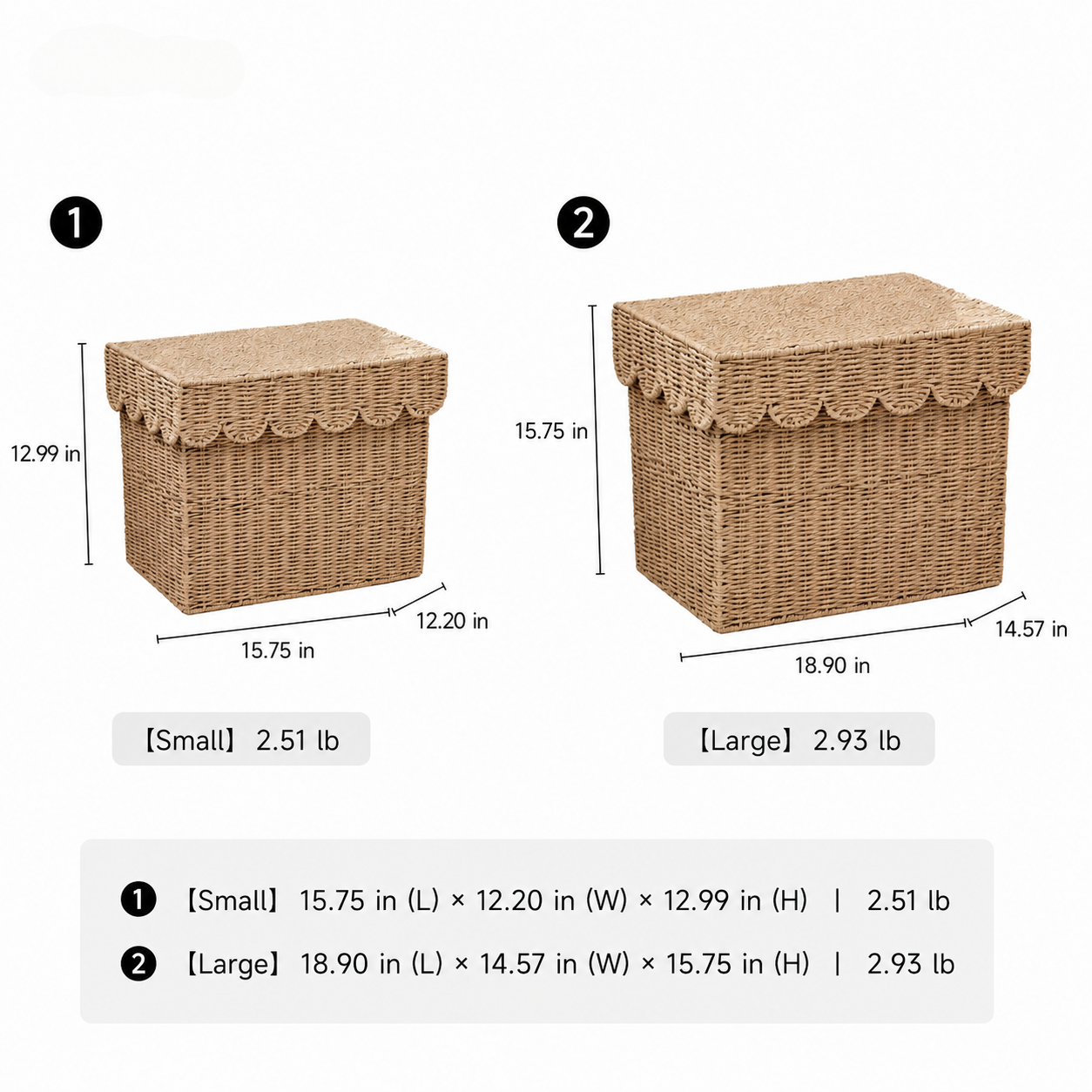 Scalloped Lidded Storage Basket