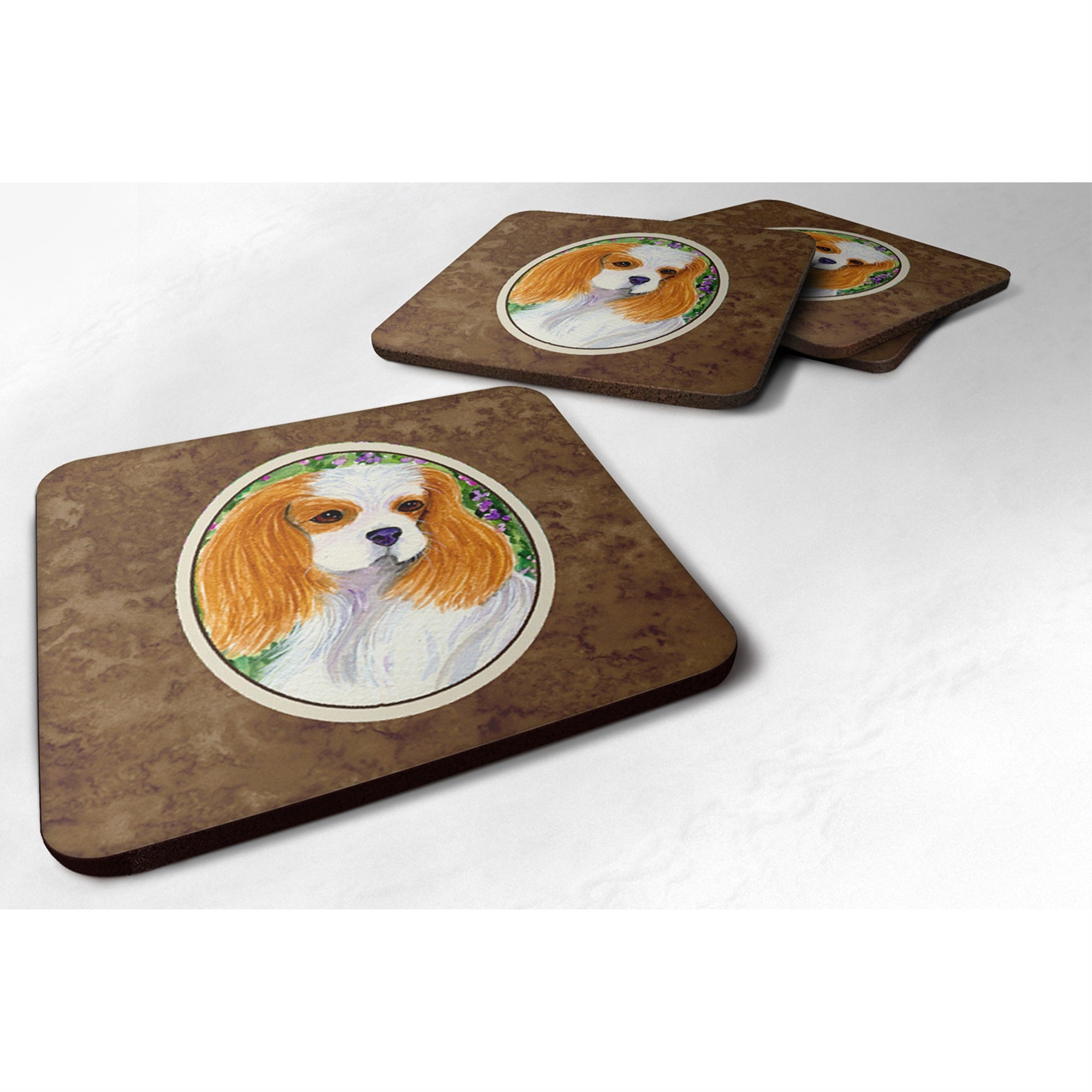 'Caroline'S Treasures Ss1006Fc Cavalier Spaniel Foam Coasters (Set Of 4), 3.5'''' H X 3.5'''' W, Multicolor''