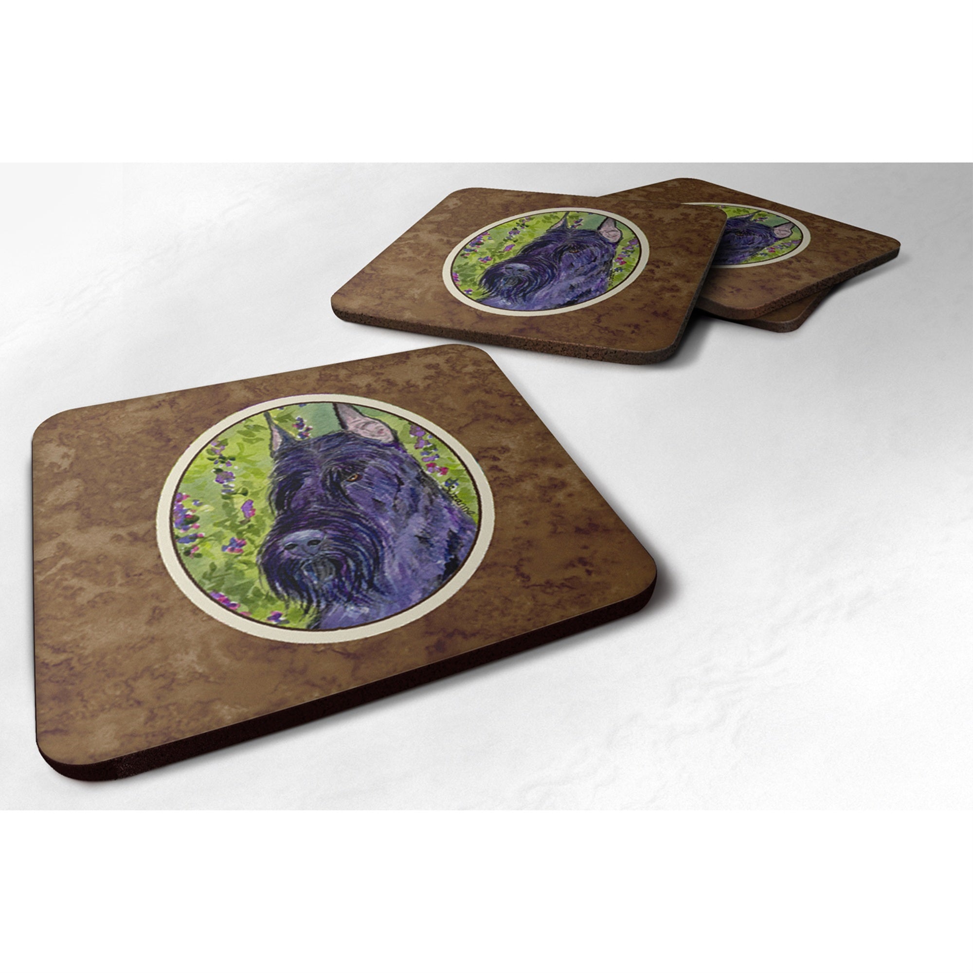 'Caroline'S Treasures Ss1018Fc Scottish Terrier Foam Coasters (Set Of 4), 3.5'''' H X 3.5'''' W, Multicolor''