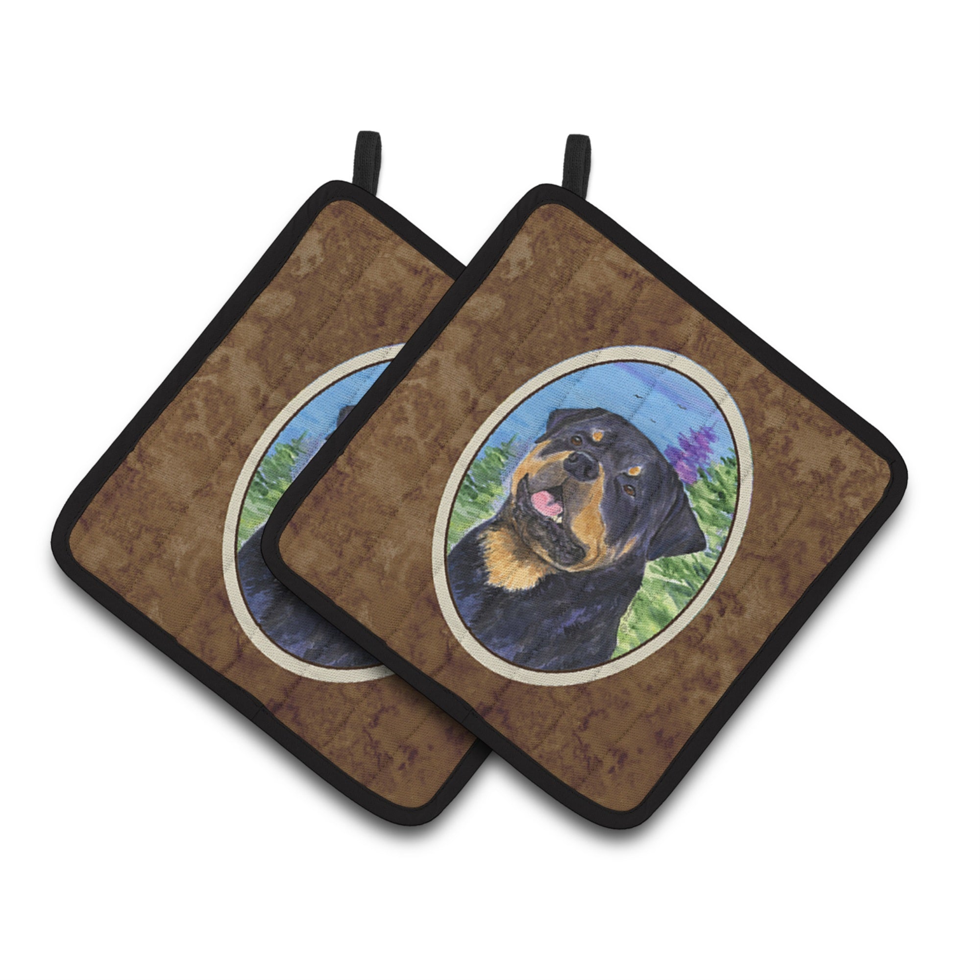 'Caroline'S Treasures Rottweiler Pair Of Pot Holders Ss1026Pthd, 7.5Hx7.5W, Multicolor''