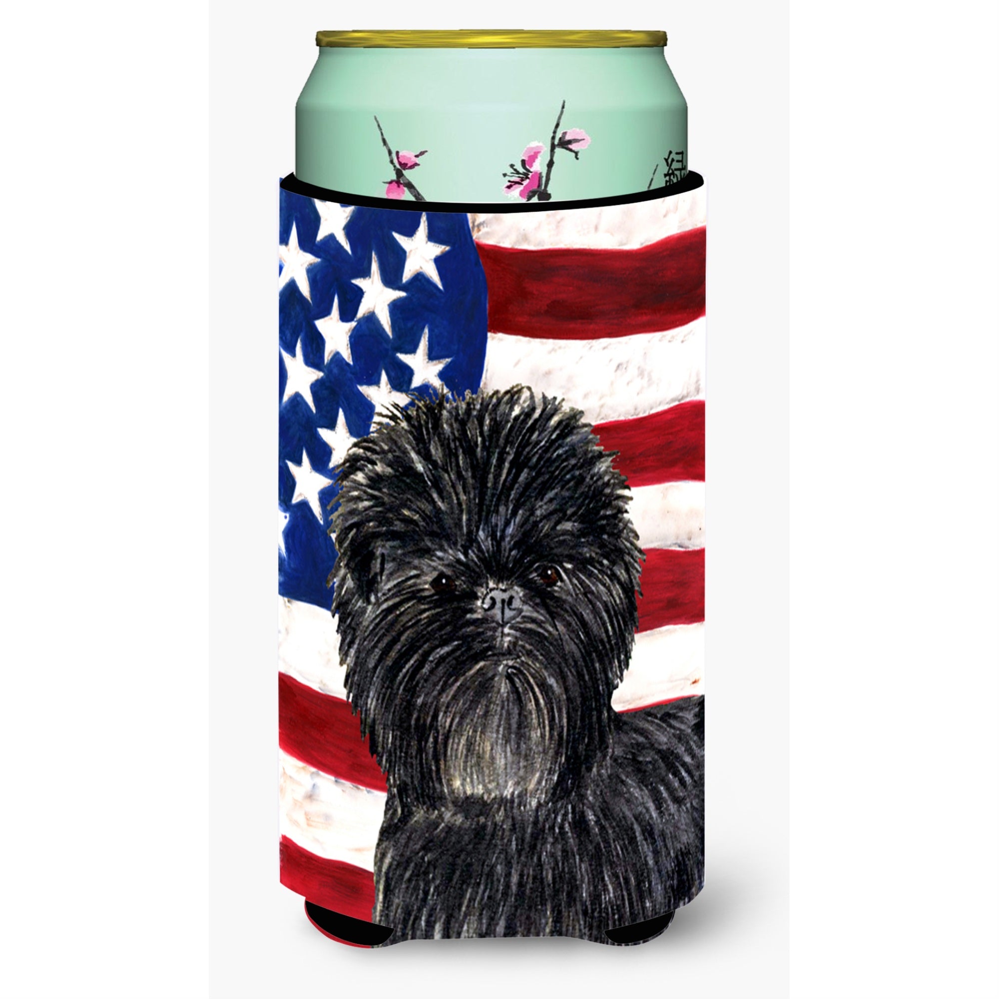 Usa American Flag With Affenpinscher  Tall Boy Beverage Insulator Beverage Insulator Hugger