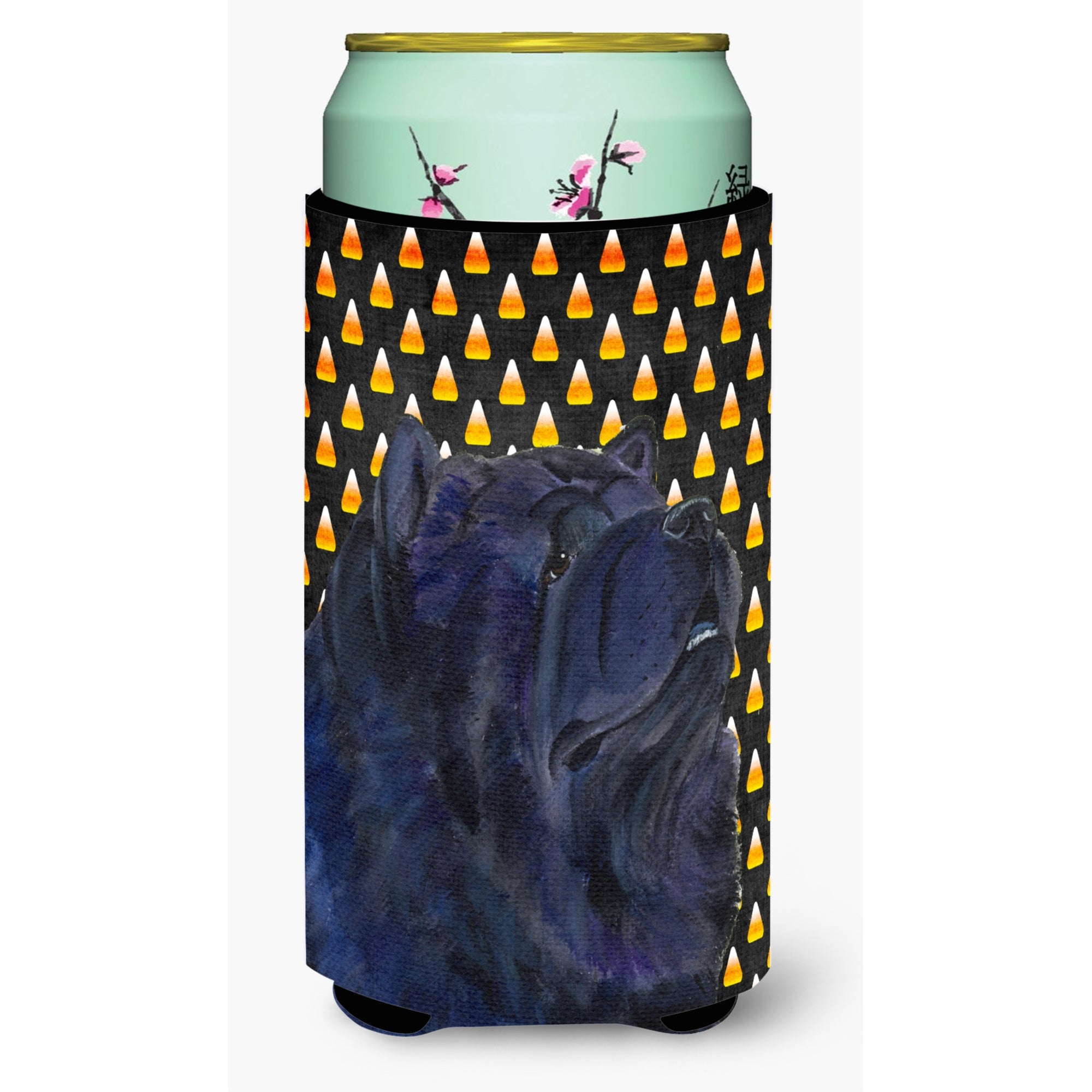 Chow Chow Candy Corn Halloween Portrait  Tall Boy Beverage Insulator Beverage Insulator Hugger