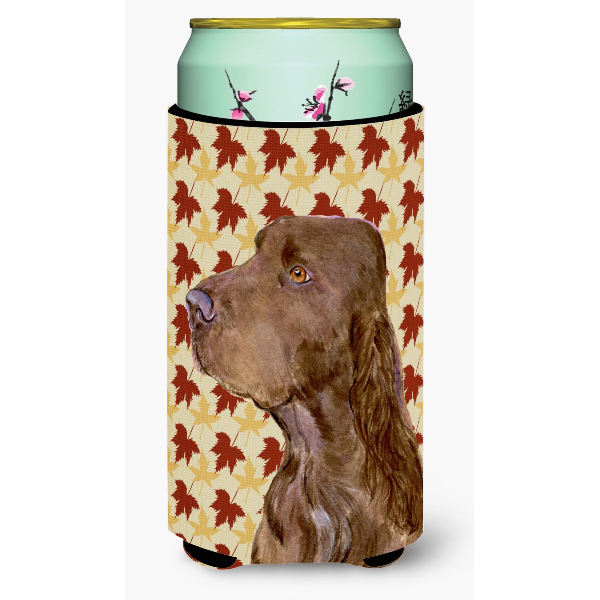 Field Spaniel Fall Leaves Portrait  Tall Boy Beverage Insulator Beverage Insulator Hugger