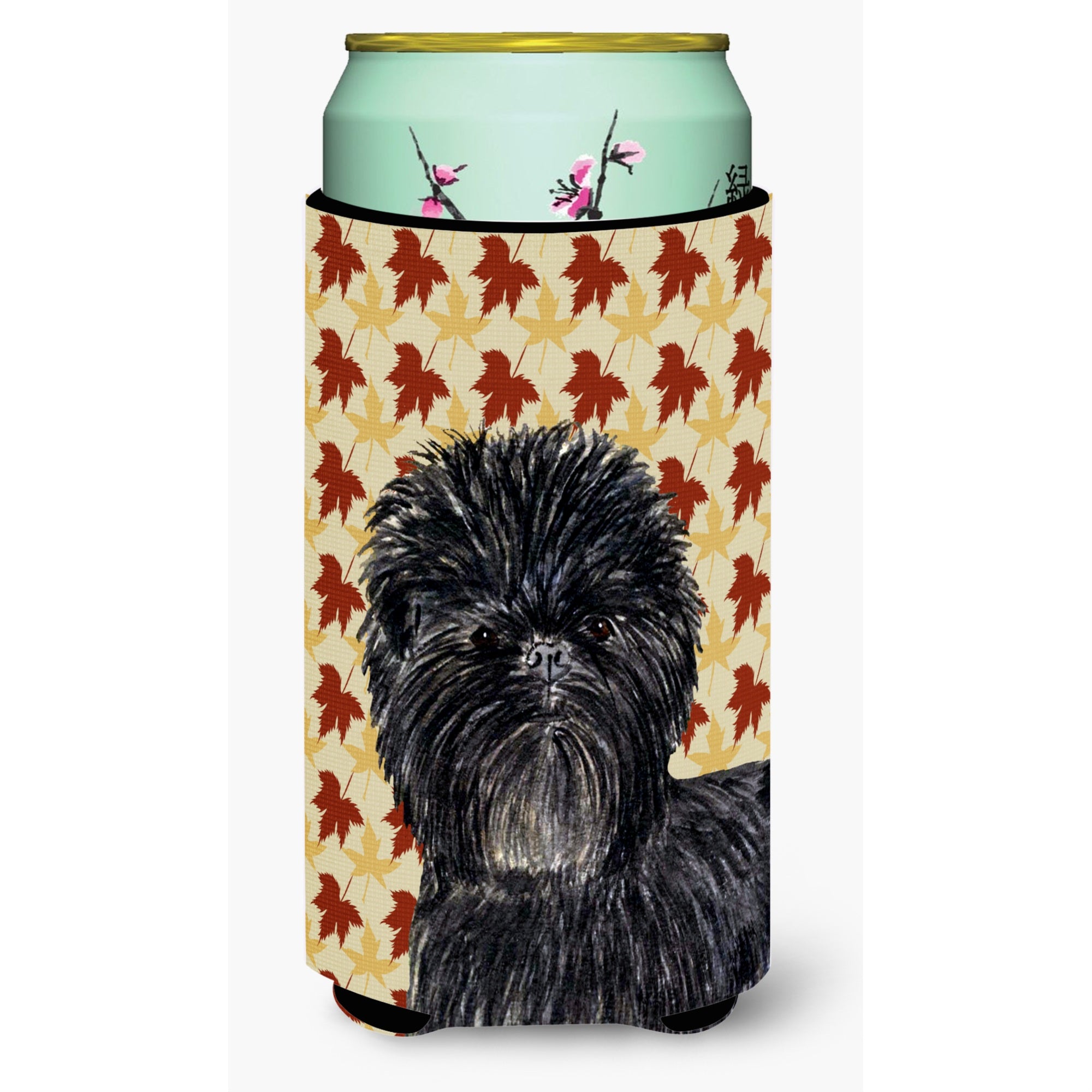 Affenpinscher Fall Leaves Portrait  Tall Boy Beverage Insulator Beverage Insulator Hugger