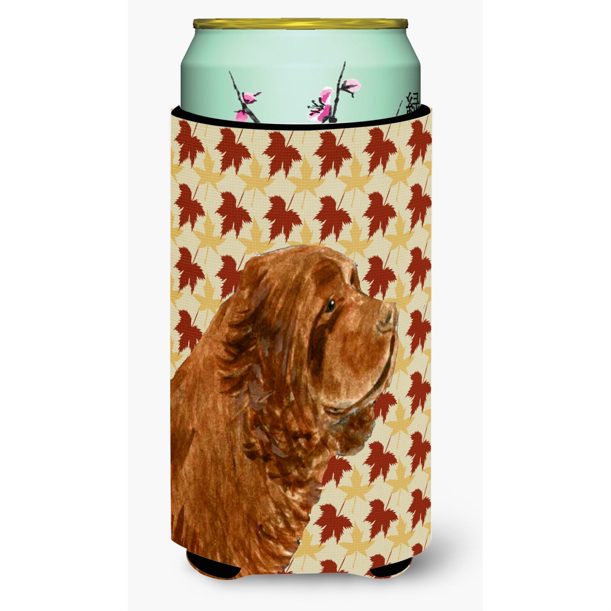 Sussex Spaniel Fall Leaves Portrait  Tall Boy Beverage Insulator Beverage Insulator Hugger