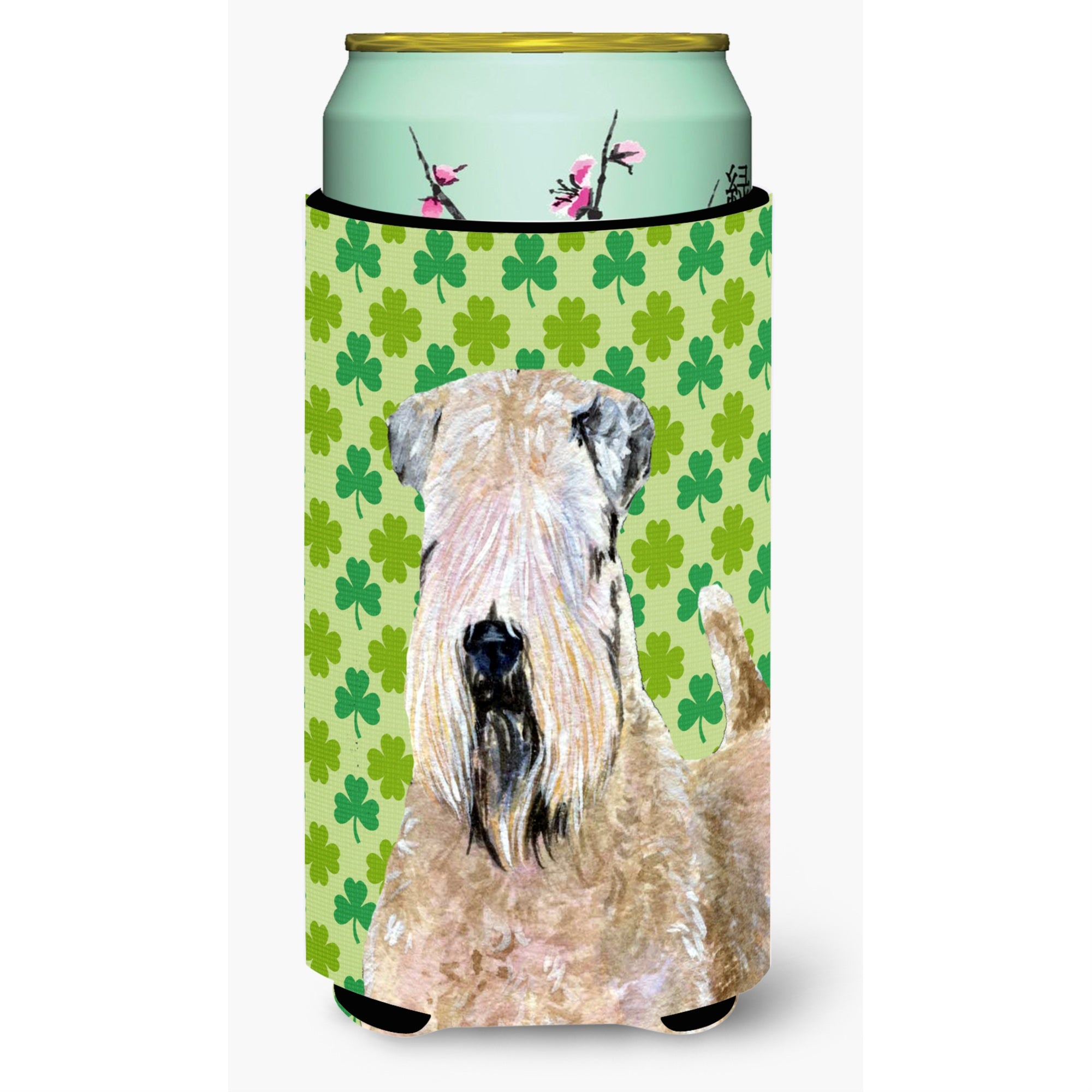 Wheaten Terrier Soft Coated St. Patrick'S Day Shamrock  Tall Boy Beverage Insulator Beverage Insulator Hugger
