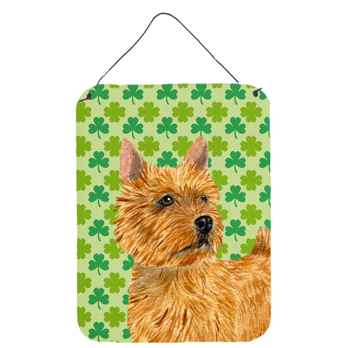 'Caroline'S Treasures Norwich Terrier St. Patrick'S Day Shamrock Portrait Wall Or Door Hanging Prints, 16'''' X 12'''', Multico