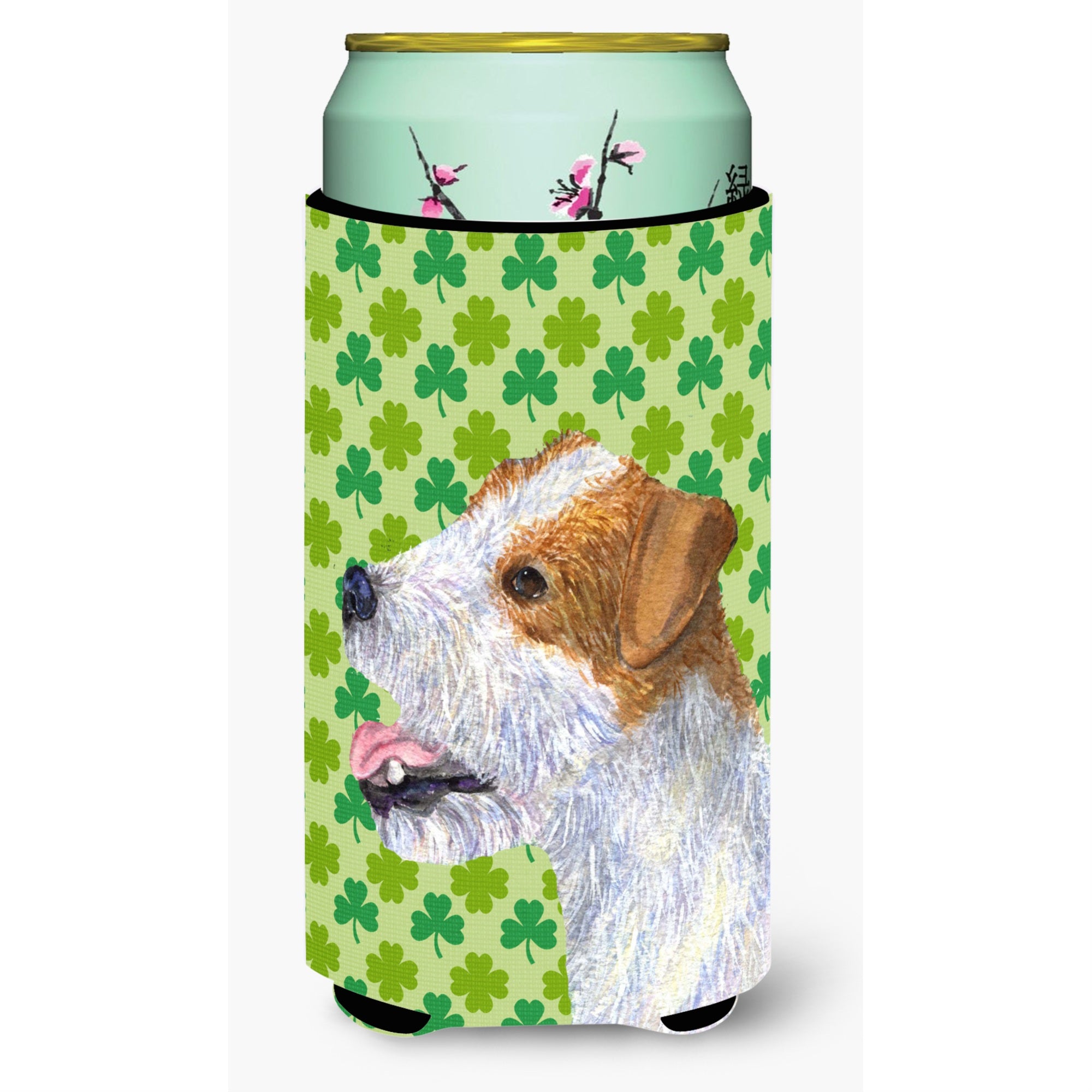 Jack Russell Terrier St. Patrick'S Day Shamrock   Tall Boy Beverage Insulator Beverage Insulator Hugger