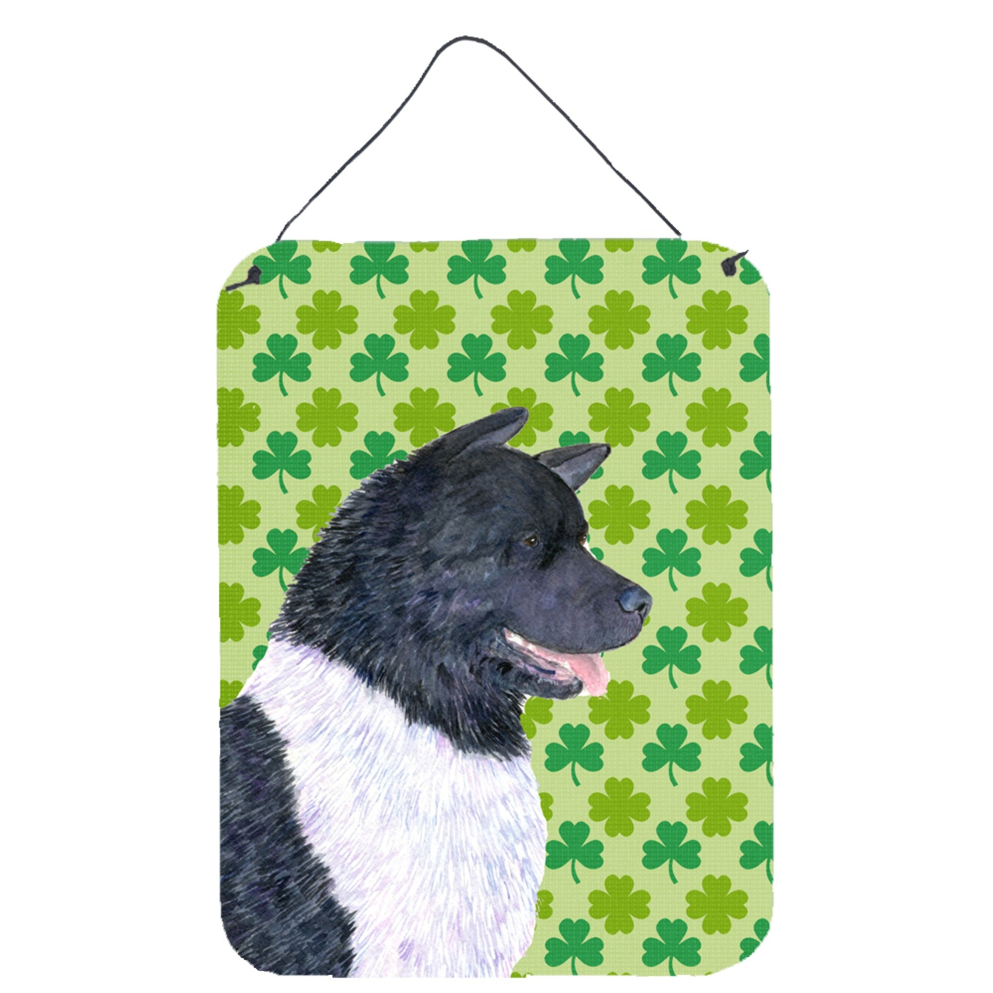 'Caroline'S Treasures Akita St. Patrick'S Day Shamrock Portrait Wall Or Door Hanging Prints, 16'''' X 12'''', Multicolor''