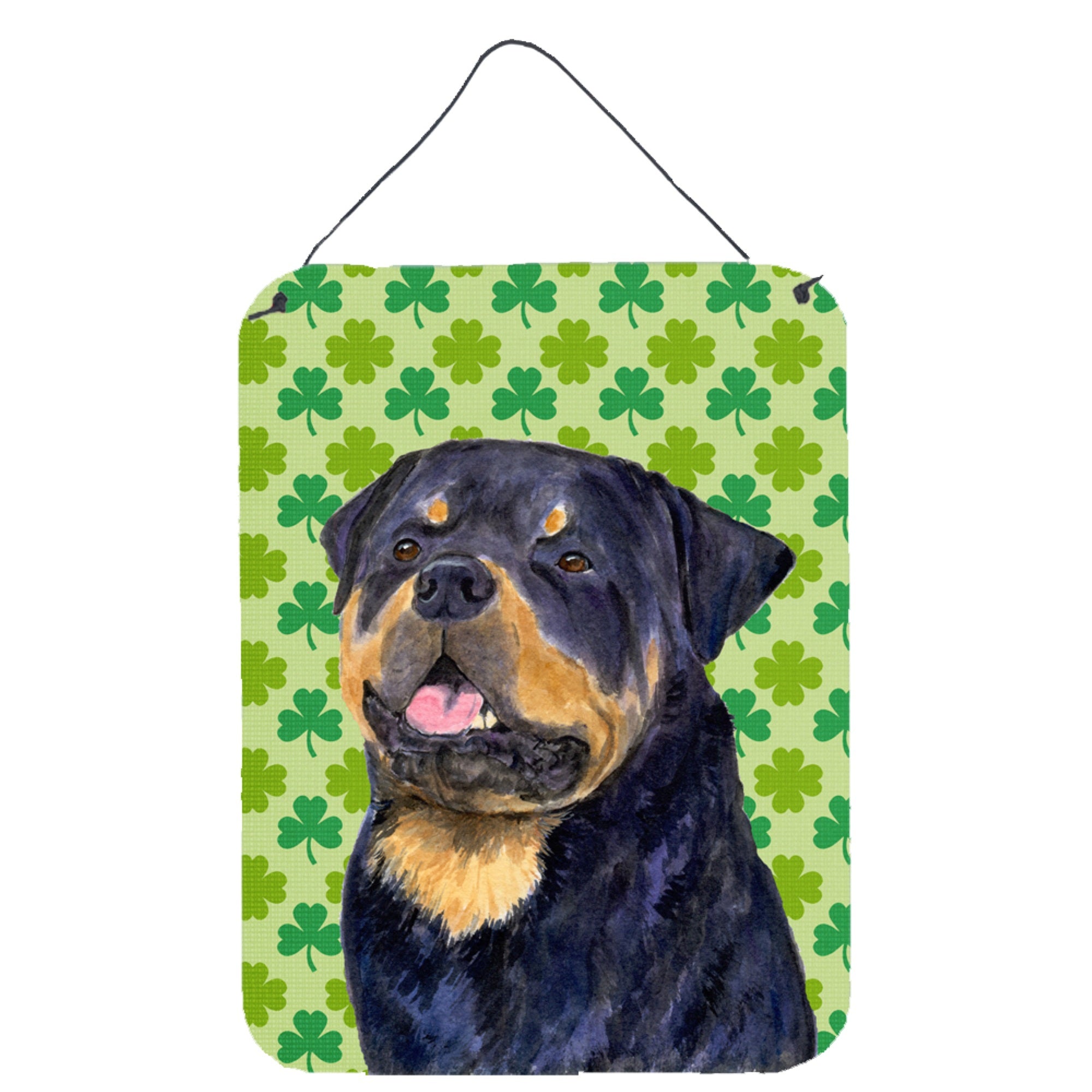 'Caroline'S Treasures Rottweiler St. Patrick'S Day Shamrock Portrait Wall Or Door Hanging Prints, 16'''' X 12'''', Multicolor''
