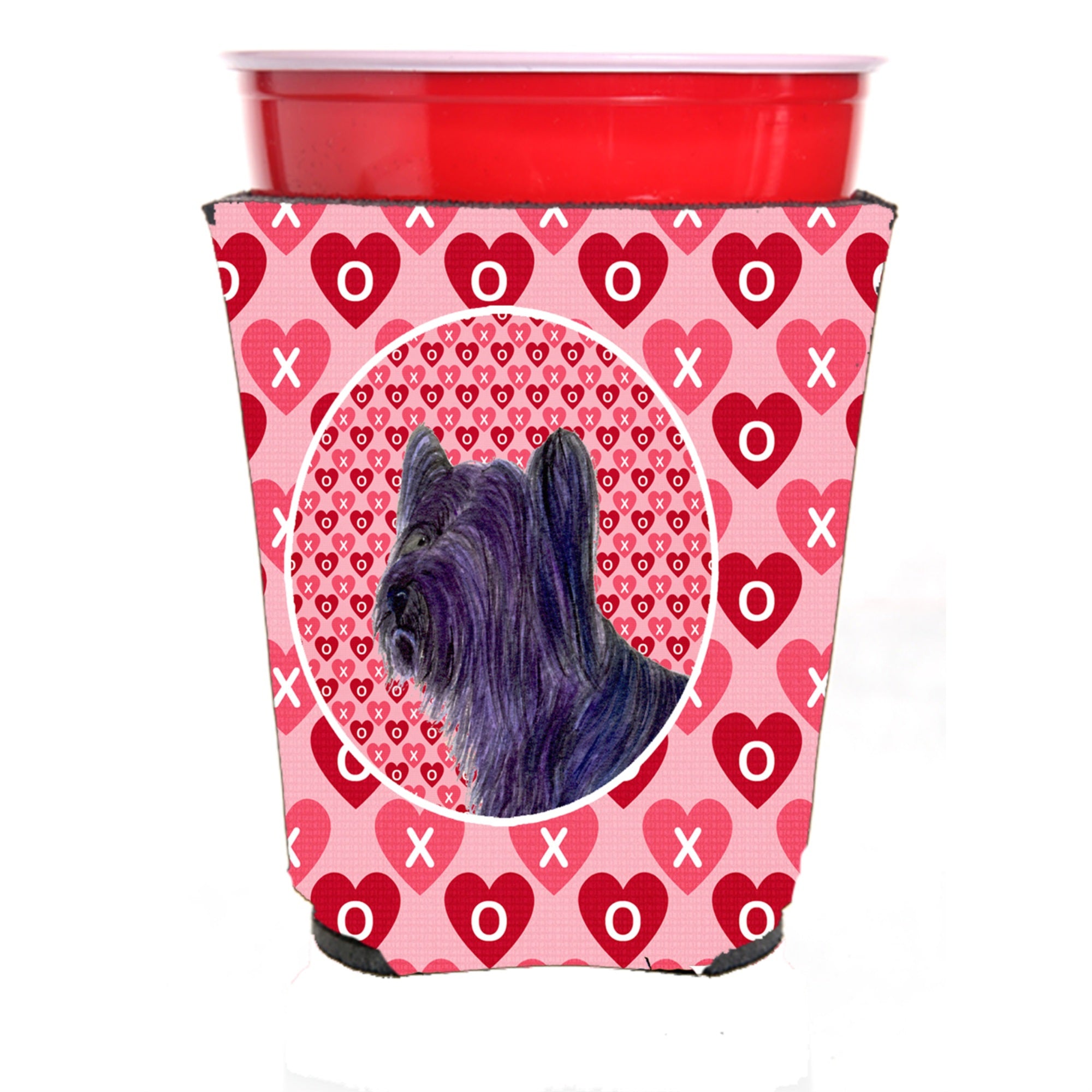 Skye Terrier  Red Solo Cup Beverage Insulator Hugger
