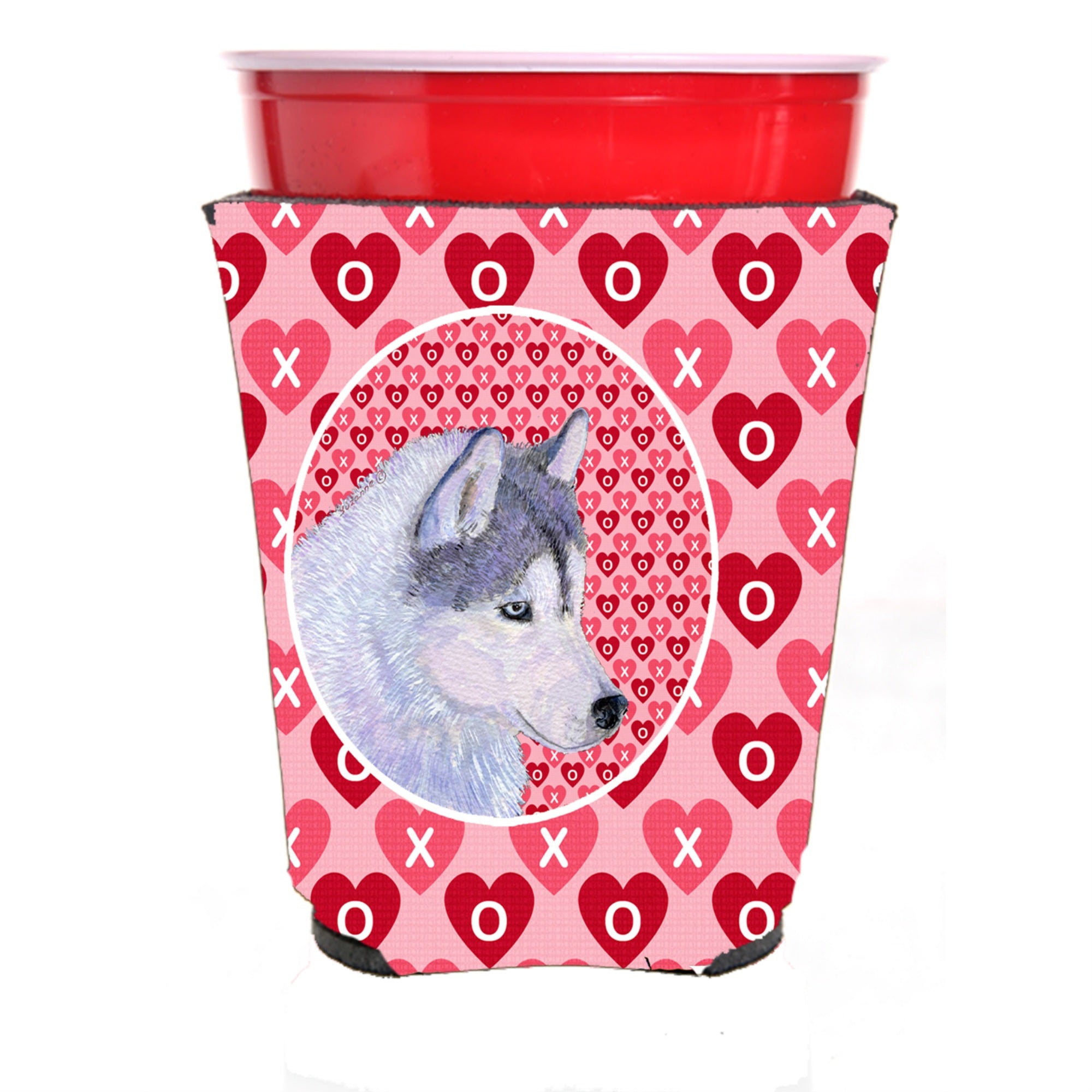 Siberian Husky  Red Solo Cup Beverage Insulator Hugger