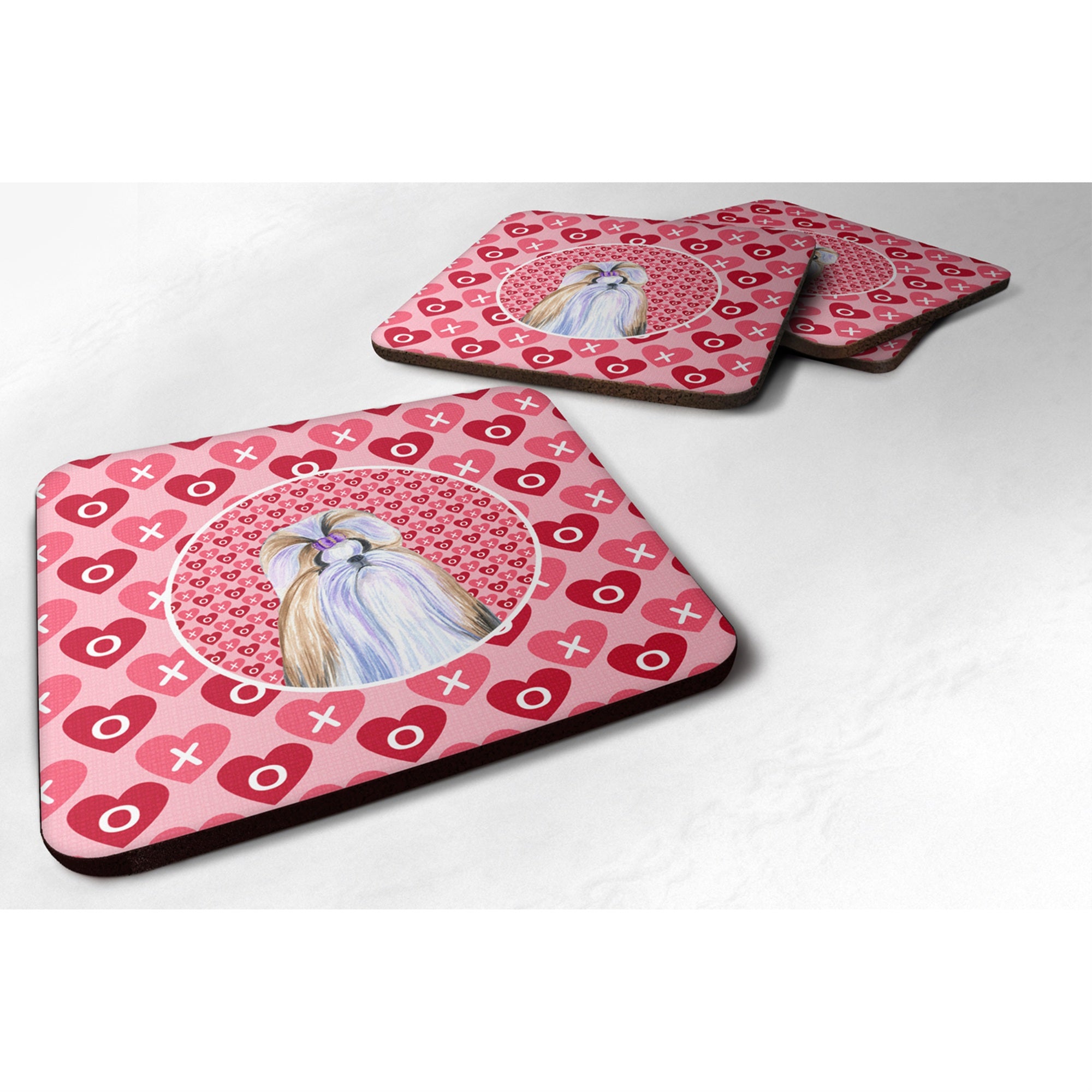 'Caroline'S Treasures Ss4465Fc Shih Tzu Foam Coasters (Set Of 4), 3.5'''' H X 3.5'''' W, Multicolor''