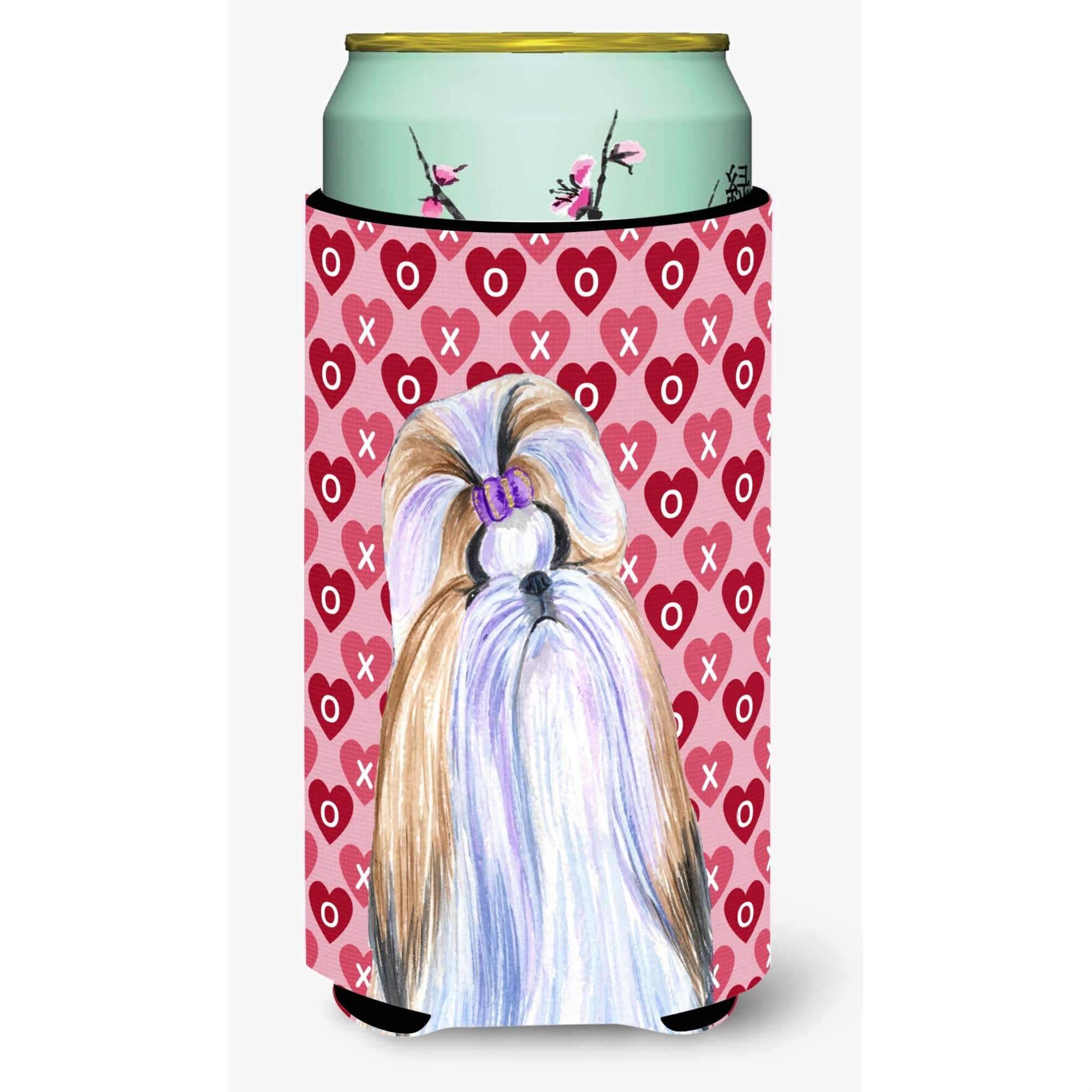 Shih Tzu Hearts Love And Valentine'S Day Portrait  Tall Boy Beverage Insulator Beverage Insulator Hugger