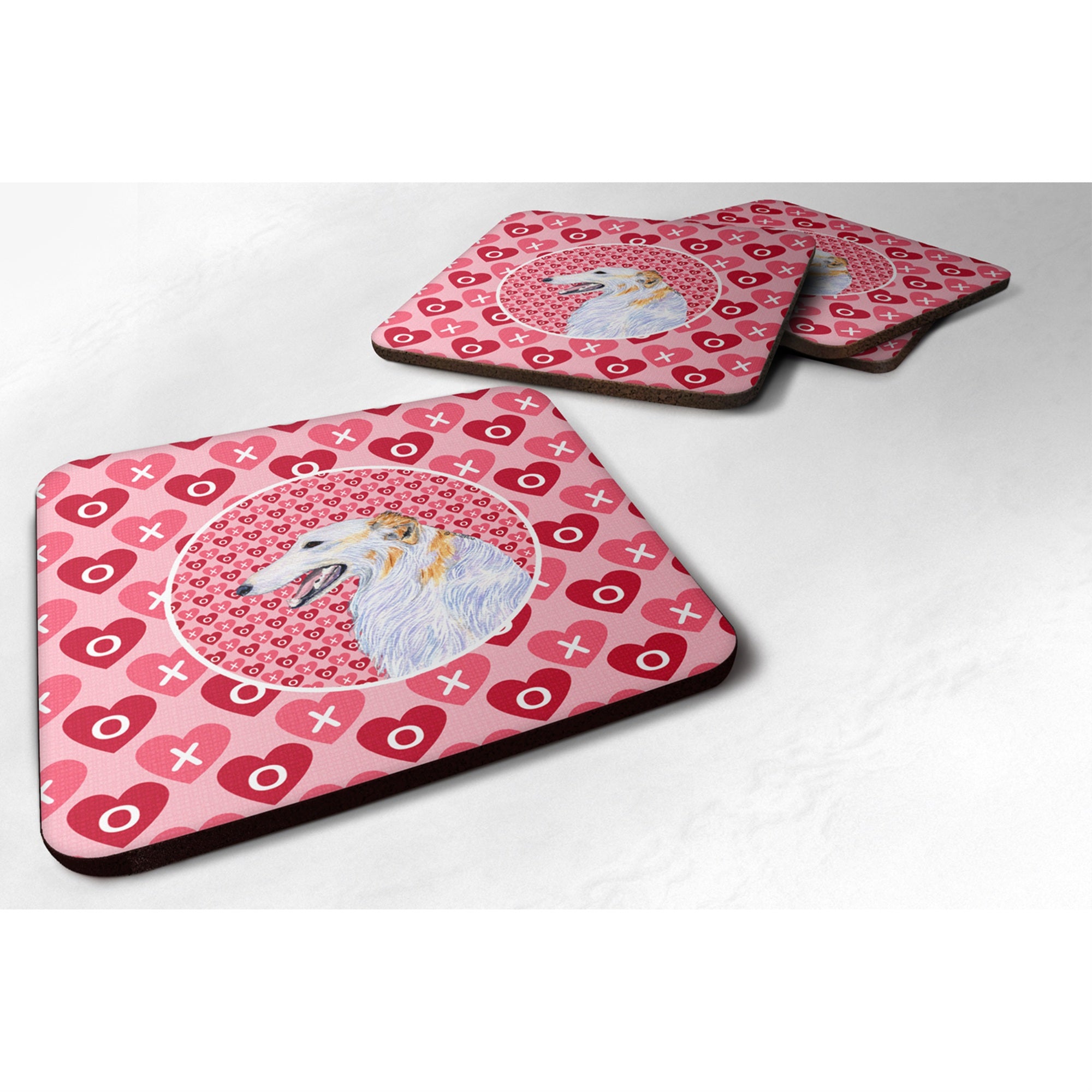 'Caroline'S Treasures Ss4475Fc Borzoi Foam Coasters (Set Of 4), 3.5'''' H X 3.5'''' W, Multicolor''